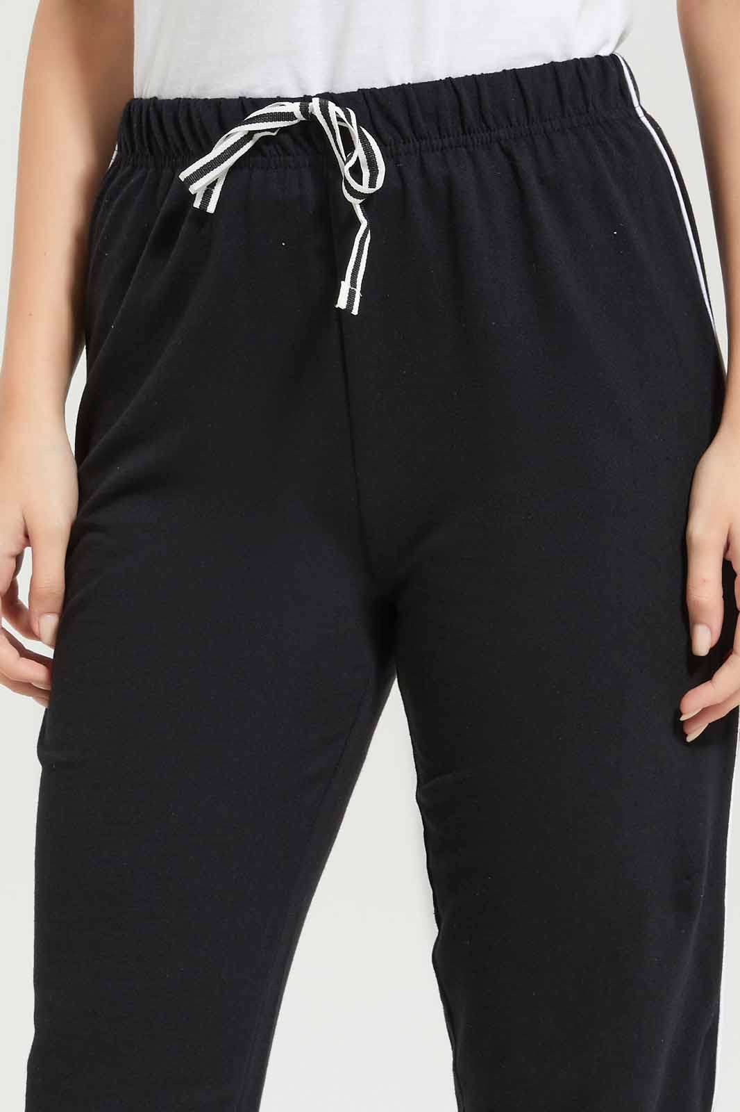 Redtag-Women-Black-Color-Solid-Table-Pajama-Bottom-Category:Pyjama-Bottoms,-Colour:Black,-Deals:New-In,-Dept:Ladieswear,-Filter:Women's-Clothing,-New-In-Women-APL,-Non-Sale,-S23A,-Section:Women,-TBL,-Women-Pyjama-Bottoms--