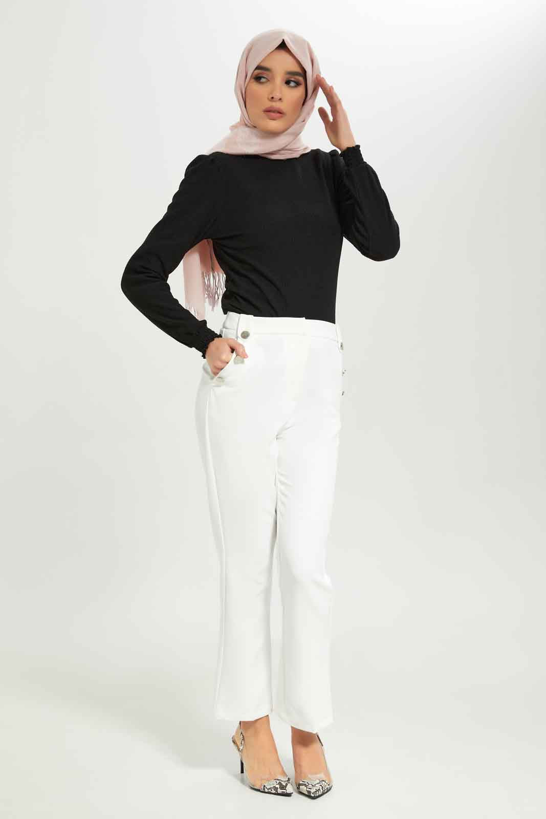 Redtag-Women-Ruffled-Highneck-Longsleeve-Top-Category:Tops,-Colour:Black,-Deals:New-In,-Dept:Ladieswear,-Filter:Women's-Clothing,-LMC,-New-In-Women-APL,-Non-Sale,-S23A,-Section:Women,-Women-Tops--