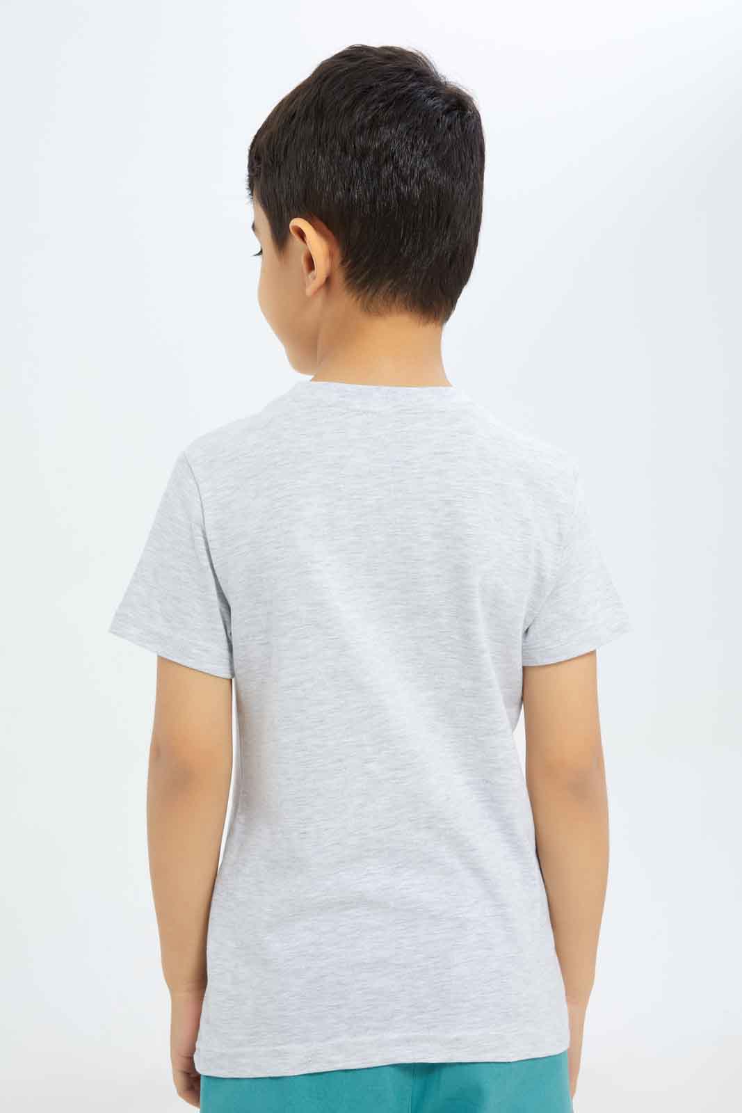 Redtag-Boys-Grey-Mel-Space-Short-Sleeve-Graphic-T-Shirt-BOY-T-Shirts,-Category:T-Shirts,-Colour:Grey,-Deals:New-In,-Dept:Boys,-Filter:Boys-(2-to-8-Yrs),-New-In-BOY-APL,-Non-Sale,-S23B,-Section:Boys-(0-to-14Yrs),-TBL-Boys-2 to 8 Years