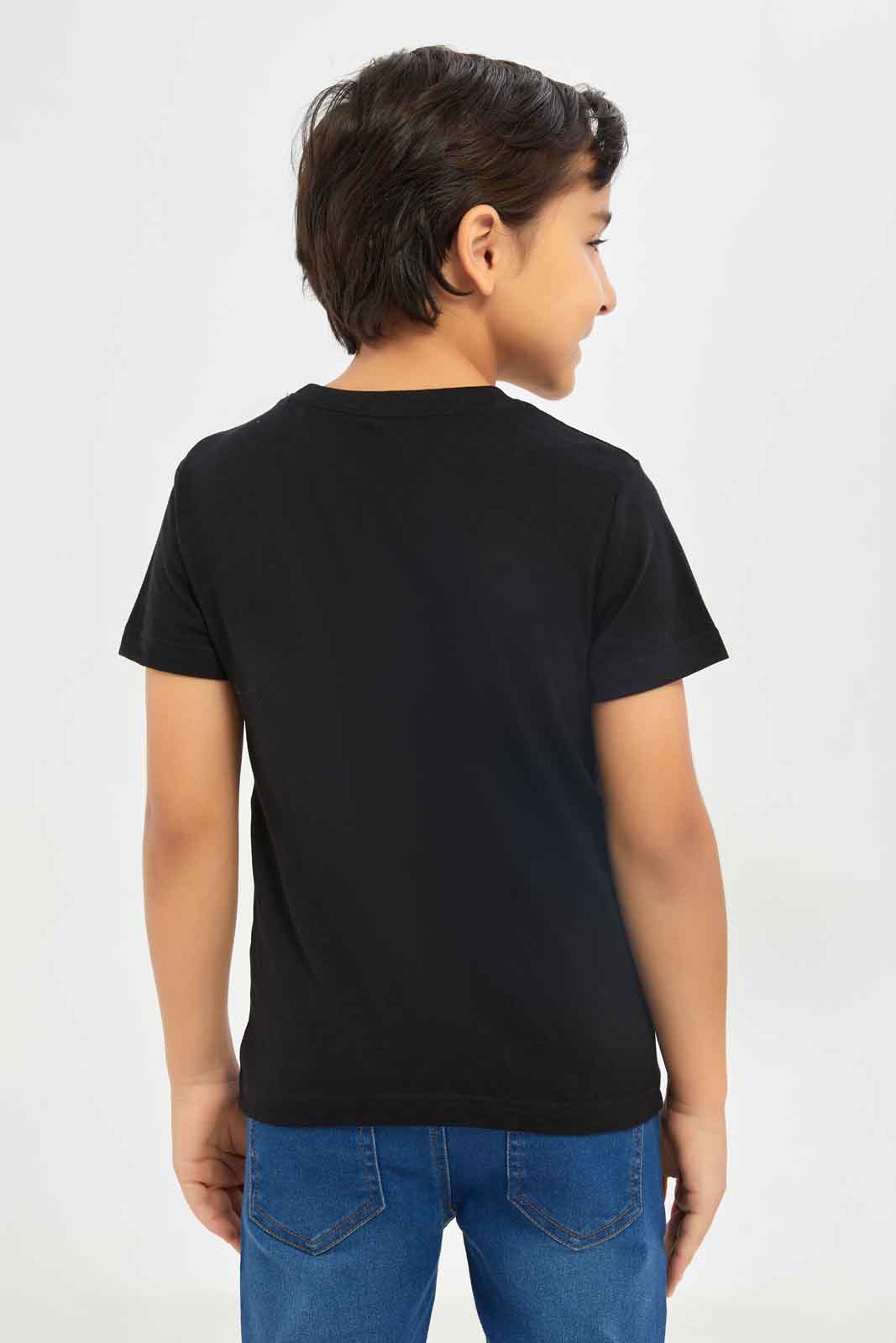 Redtag-Boys-Black-Planeshort-Sleeve-Graphic-T-Shirt-BOY-T-Shirts,-Category:T-Shirts,-Colour:Black,-Deals:New-In,-Dept:Boys,-Filter:Boys-(2-to-8-Yrs),-New-In-BOY-APL,-Non-Sale,-S23B,-Section:Boys-(0-to-14Yrs),-TBL-Boys-2 to 8 Years