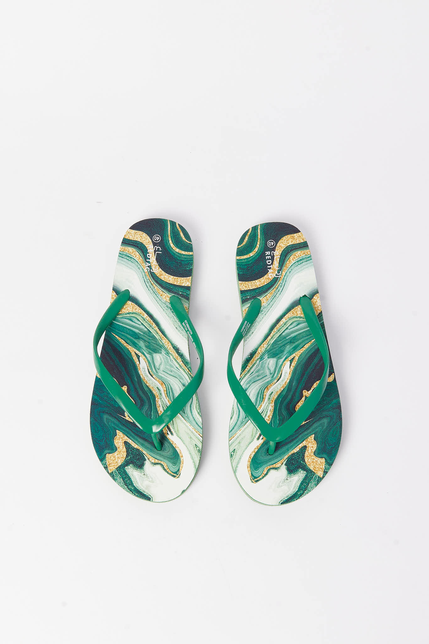Redtag-Green-Print-Flop-Flop-Category:Shoes,-Colour:Gold,-Deals:New-In,-Filter:Women's-Footwear,-N/A,-New-In-Women-FOO,-Non-Sale,-S23A,-Section:Women,-Women-Flip-Flops-Women's-