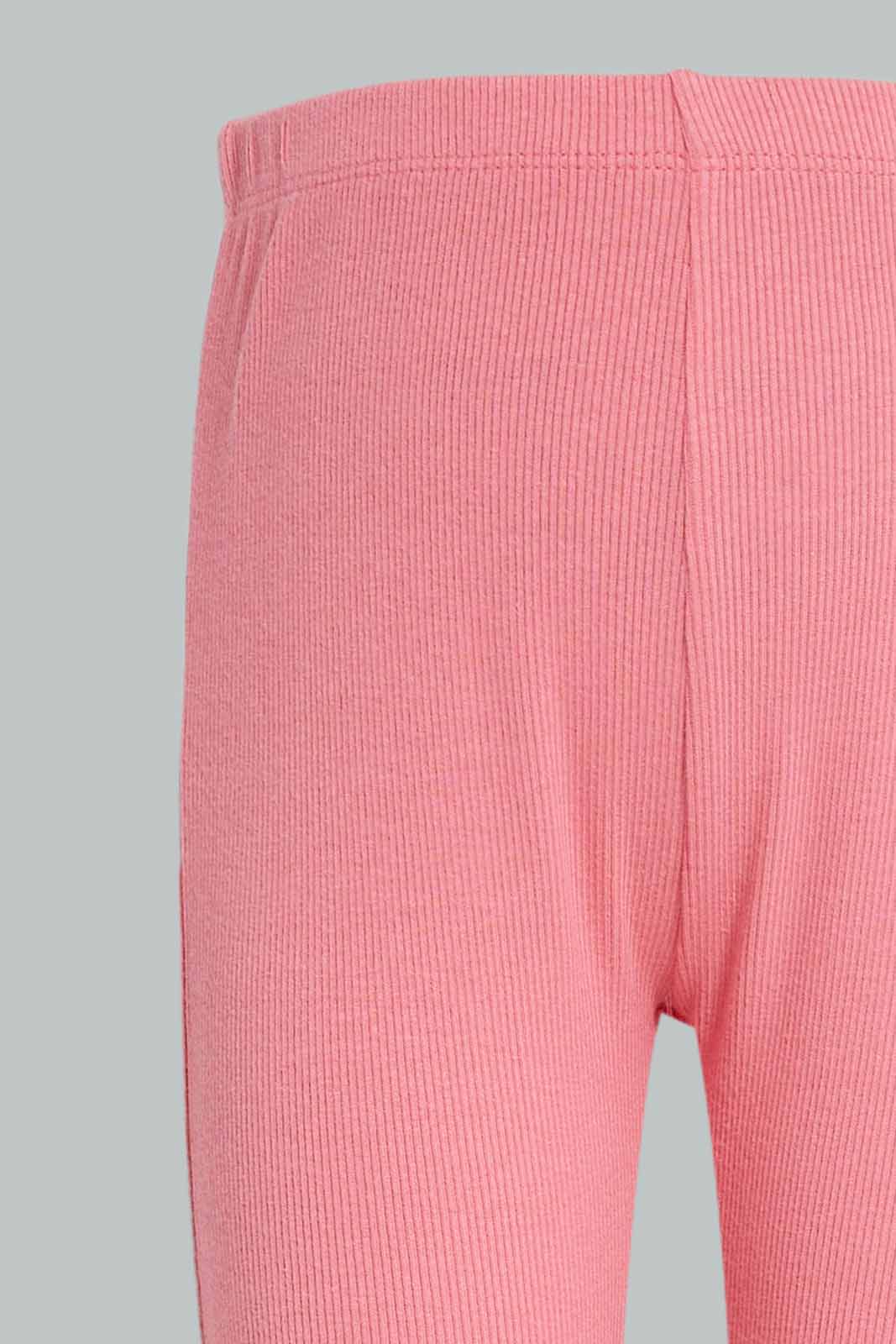 Redtag-Girls-Peach-Bell-Bottom-Ribbed-Trouser-Category:Trousers,-Colour:Orange,-Deals:New-In,-Dept:Girls,-Filter:Infant-Girls-(3-to-24-Mths),-ING-Trousers,-New-In-ING-APL,-Non-Sale,-S23A,-Section:Girls-(0-to-14Yrs)-Infant-Girls-3 to 24 Months