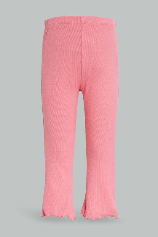 Redtag-Girls-Peach-Bell-Bottom-Ribbed-Trouser-Category:Trousers,-Colour:Orange,-Deals:New-In,-Dept:Girls,-Filter:Infant-Girls-(3-to-24-Mths),-ING-Trousers,-New-In-ING-APL,-Non-Sale,-S23A,-Section:Girls-(0-to-14Yrs)-Infant-Girls-3 to 24 Months