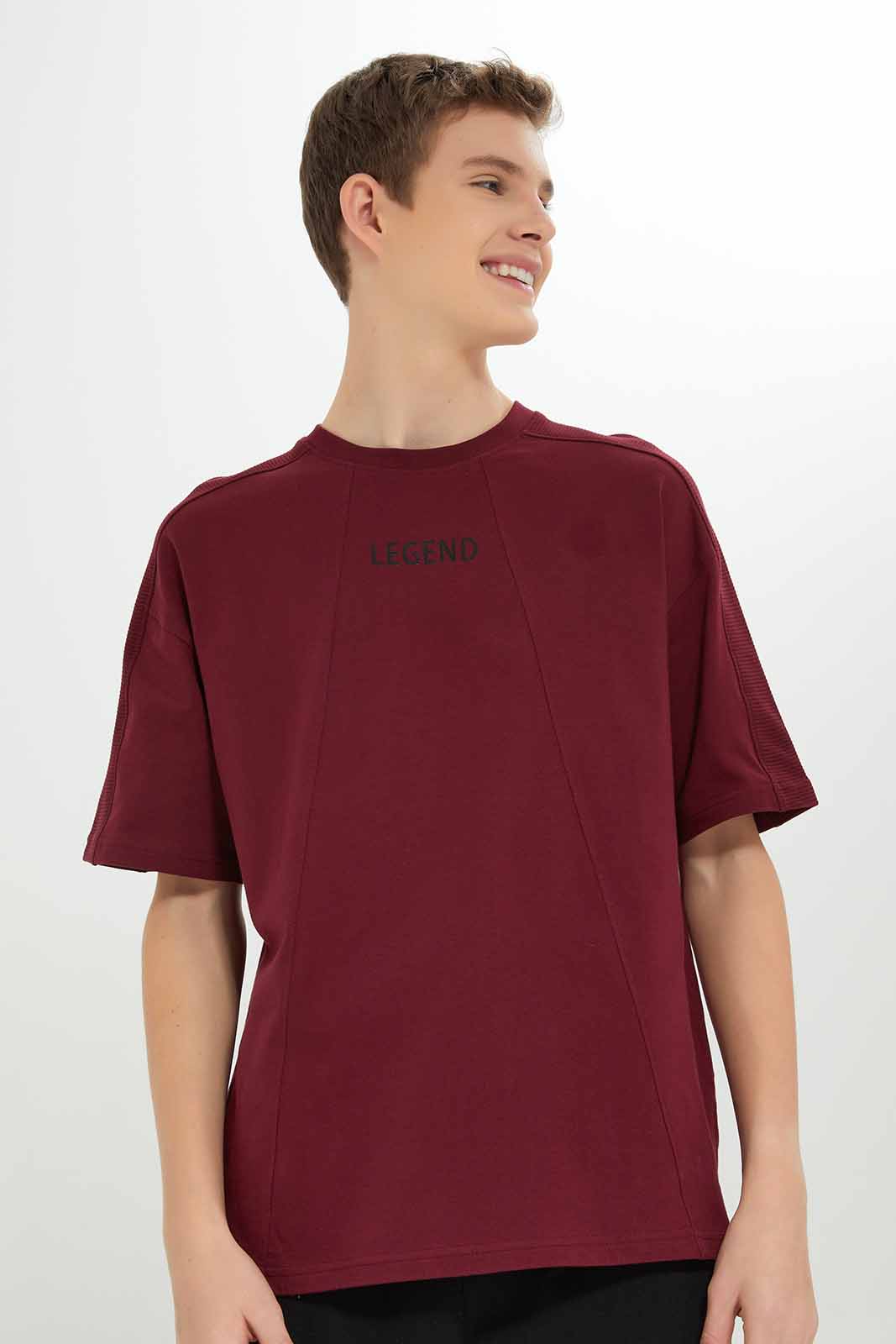 Redtag-Boys-Burgundy-Plain-Long-Lenth-Oversize-Tee-BSR-T-Shirts,-Category:T-Shirts,-Colour:Burgundy,-Deals:New-In,-Dept:Boys,-Filter:Senior-Boys-(8-to-14-Yrs),-New-In-BSR-APL,-Non-Sale,-S23A,-Section:Boys-(0-to-14Yrs)-Senior-Boys-9 to 14 Years