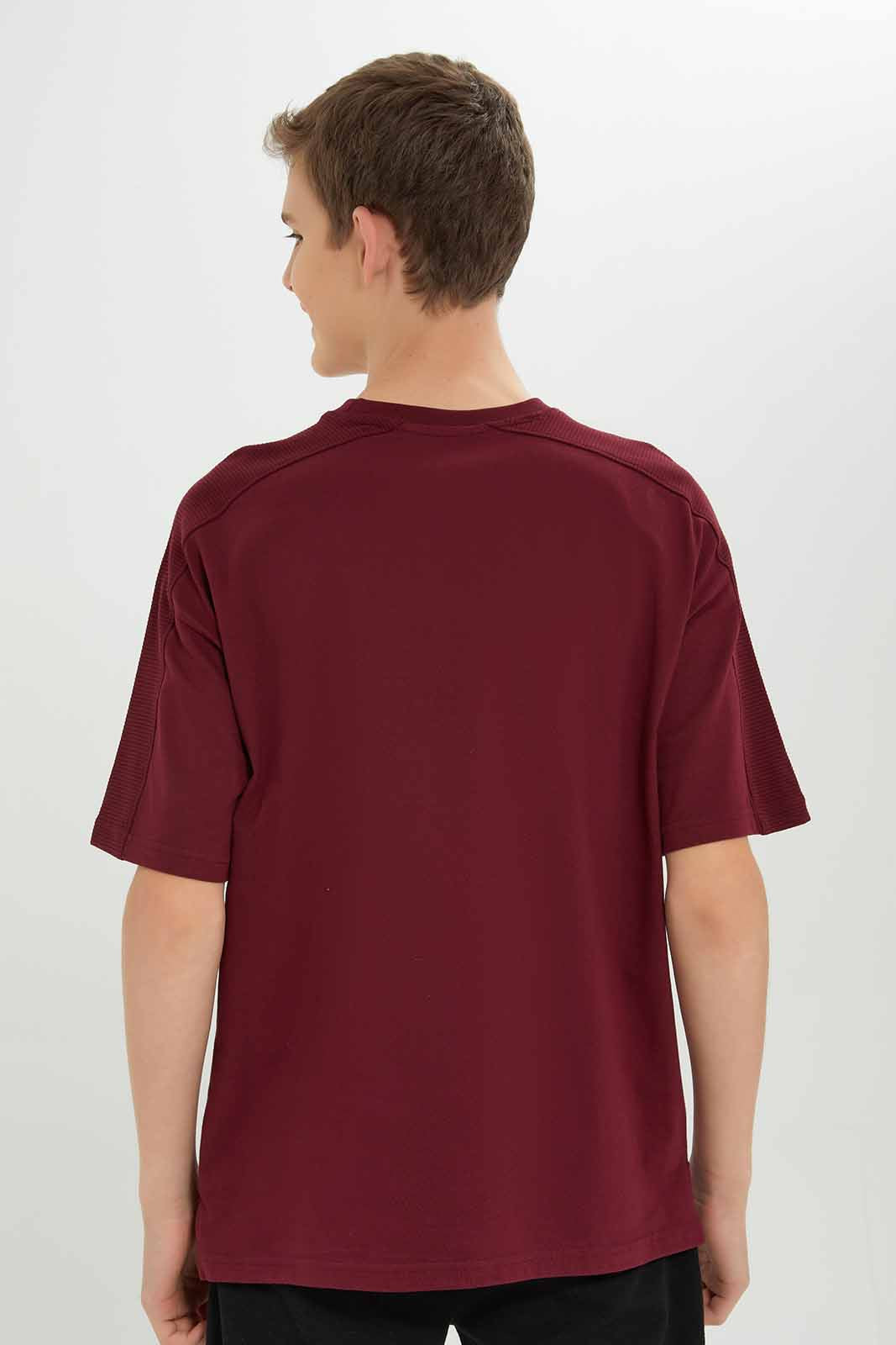 Redtag-Boys-Burgundy-Plain-Long-Lenth-Oversize-Tee-BSR-T-Shirts,-Category:T-Shirts,-Colour:Burgundy,-Deals:New-In,-Dept:Boys,-Filter:Senior-Boys-(8-to-14-Yrs),-New-In-BSR-APL,-Non-Sale,-S23A,-Section:Boys-(0-to-14Yrs)-Senior-Boys-9 to 14 Years