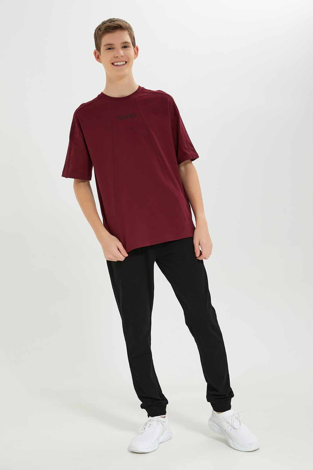 Redtag-Boys-Burgundy-Plain-Long-Lenth-Oversize-Tee-BSR-T-Shirts,-Category:T-Shirts,-Colour:Burgundy,-Deals:New-In,-Dept:Boys,-Filter:Senior-Boys-(8-to-14-Yrs),-New-In-BSR-APL,-Non-Sale,-S23A,-Section:Boys-(0-to-14Yrs)-Senior-Boys-9 to 14 Years