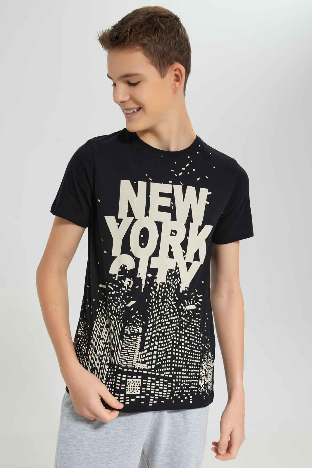 Redtag-Boys-Black-Nyc-Nightsuit-BSR-Pyjama-Sets,-Category:Pyjama-Sets,-Colour:Black,-Deals:New-In,-Dept:Boys,-Filter:Senior-Boys-(8-to-14-Yrs),-New-In-BSR-APL,-Non-Sale,-S23A,-Section:Boys-(0-to-14Yrs)-Senior-Boys-9 to 14 Years