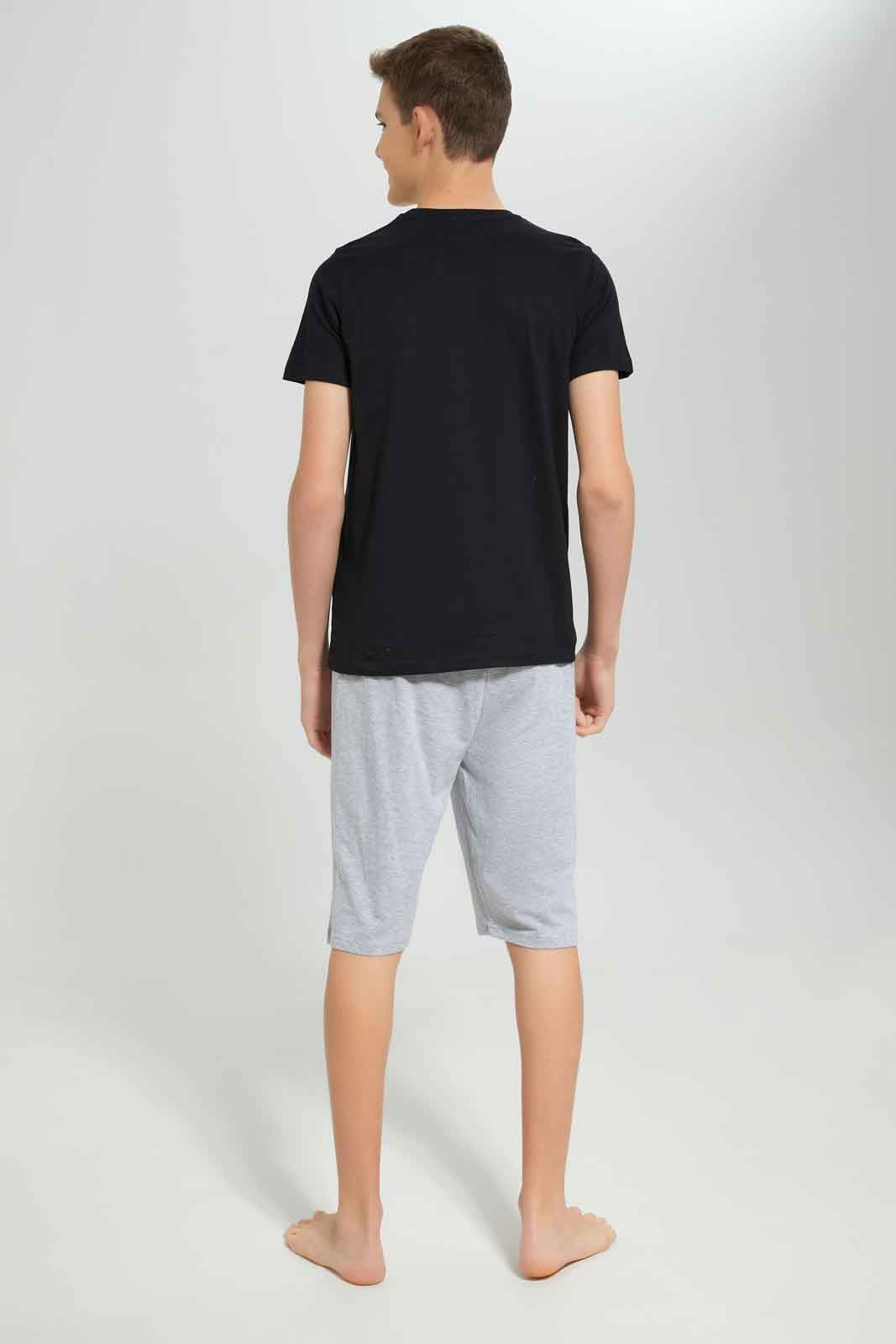 Redtag-Boys-Black-Nyc-Nightsuit-BSR-Pyjama-Sets,-Category:Pyjama-Sets,-Colour:Black,-Deals:New-In,-Dept:Boys,-Filter:Senior-Boys-(8-to-14-Yrs),-New-In-BSR-APL,-Non-Sale,-S23A,-Section:Boys-(0-to-14Yrs)-Senior-Boys-9 to 14 Years