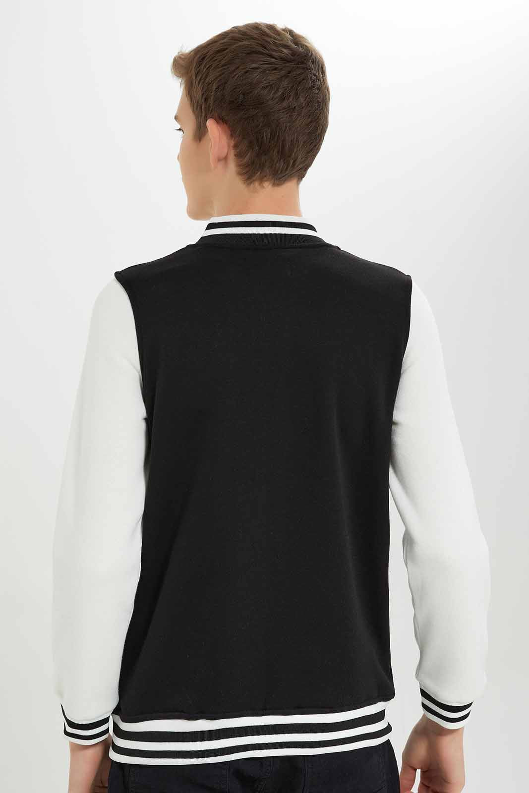 Redtag-Boys-Black-Baseball-Sweatshirt-BSR-Sweatshirts,-Category:Sweatshirts,-Colour:Black,-Deals:New-In,-Dept:Boys,-Filter:Senior-Boys-(8-to-14-Yrs),-New-In-BSR-APL,-Non-Sale,-S23A,-Section:Boys-(0-to-14Yrs)-Senior-Boys-9 to 14 Years