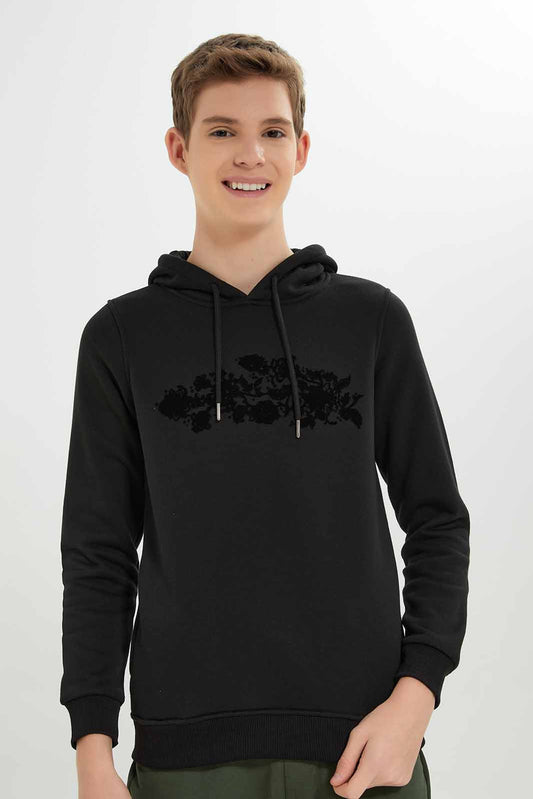Redtag-Boys-Black-Flock-Print-Sweatshirt-BSR-Sweatshirts,-Category:Sweatshirts,-Colour:Black,-Deals:New-In,-Dept:Boys,-Filter:Senior-Boys-(8-to-14-Yrs),-New-In-BSR-APL,-Non-Sale,-S23A,-Section:Boys-(0-to-14Yrs)-Senior-Boys-9 to 14 Years