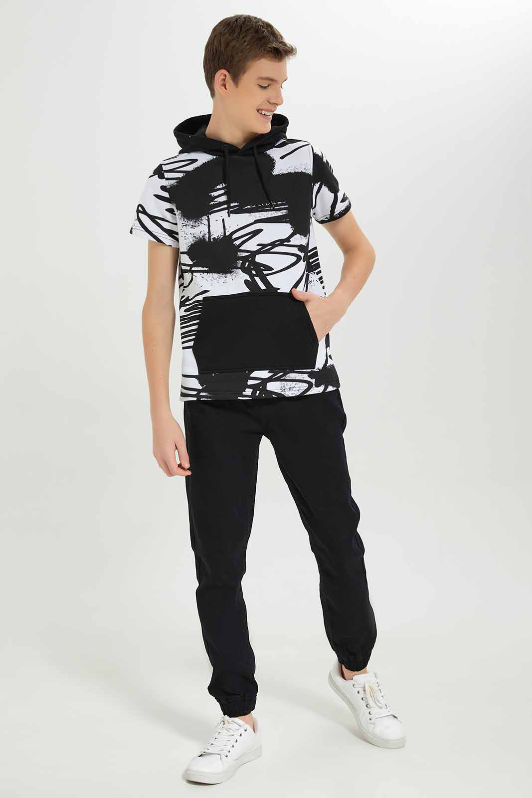 Redtag-Boys-Black-Scribble-Hoody-Sweatshirt-BSR-Sweatshirts,-Category:Sweatshirts,-Colour:Black,-Deals:New-In,-Dept:Boys,-Filter:Senior-Boys-(8-to-14-Yrs),-New-In-BSR-APL,-Non-Sale,-S23A,-Section:Boys-(0-to-14Yrs)-Senior-Boys-9 to 14 Years