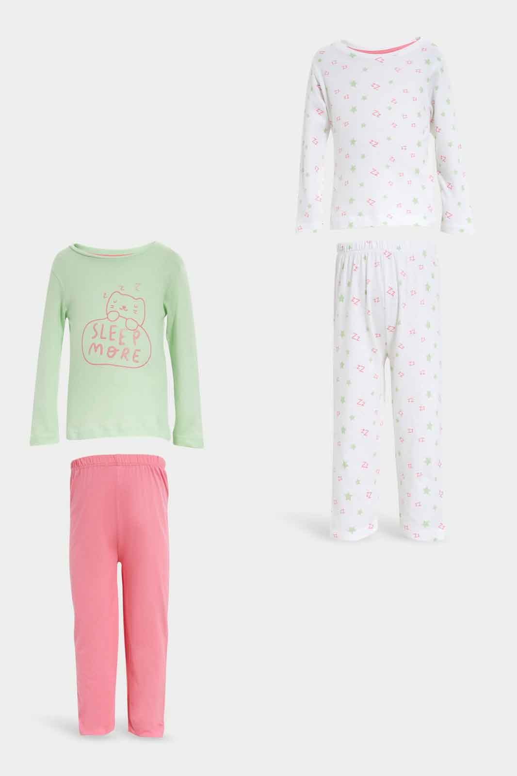 Redtag-Girls-Assorted-4Pc-Pack-Pyjama-Set-Category:Pyjama-Sets,-Colour:Assorted,-Deals:New-In,-Dept:Girls,-Filter:Infant-Girls-(3-to-24-Mths),-ING-Pyjama-Sets,-New-In-ING-APL,-Non-Sale,-S23A,-Section:Girls-(0-to-14Yrs)-Infant-Girls-3 to 24 Months