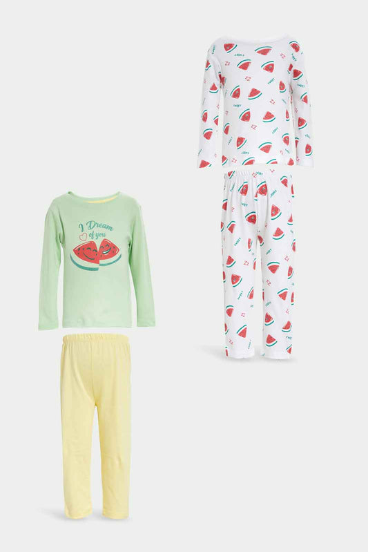 Redtag-Girls-Assorted-4Pc-Pack-Pyjama-Set-Category:Pyjama-Sets,-Colour:Assorted,-Deals:New-In,-Dept:Girls,-Filter:Infant-Girls-(3-to-24-Mths),-ING-Pyjama-Sets,-New-In-ING-APL,-Non-Sale,-S23A,-Section:Girls-(0-to-14Yrs)-Infant-Girls-3 to 24 Months