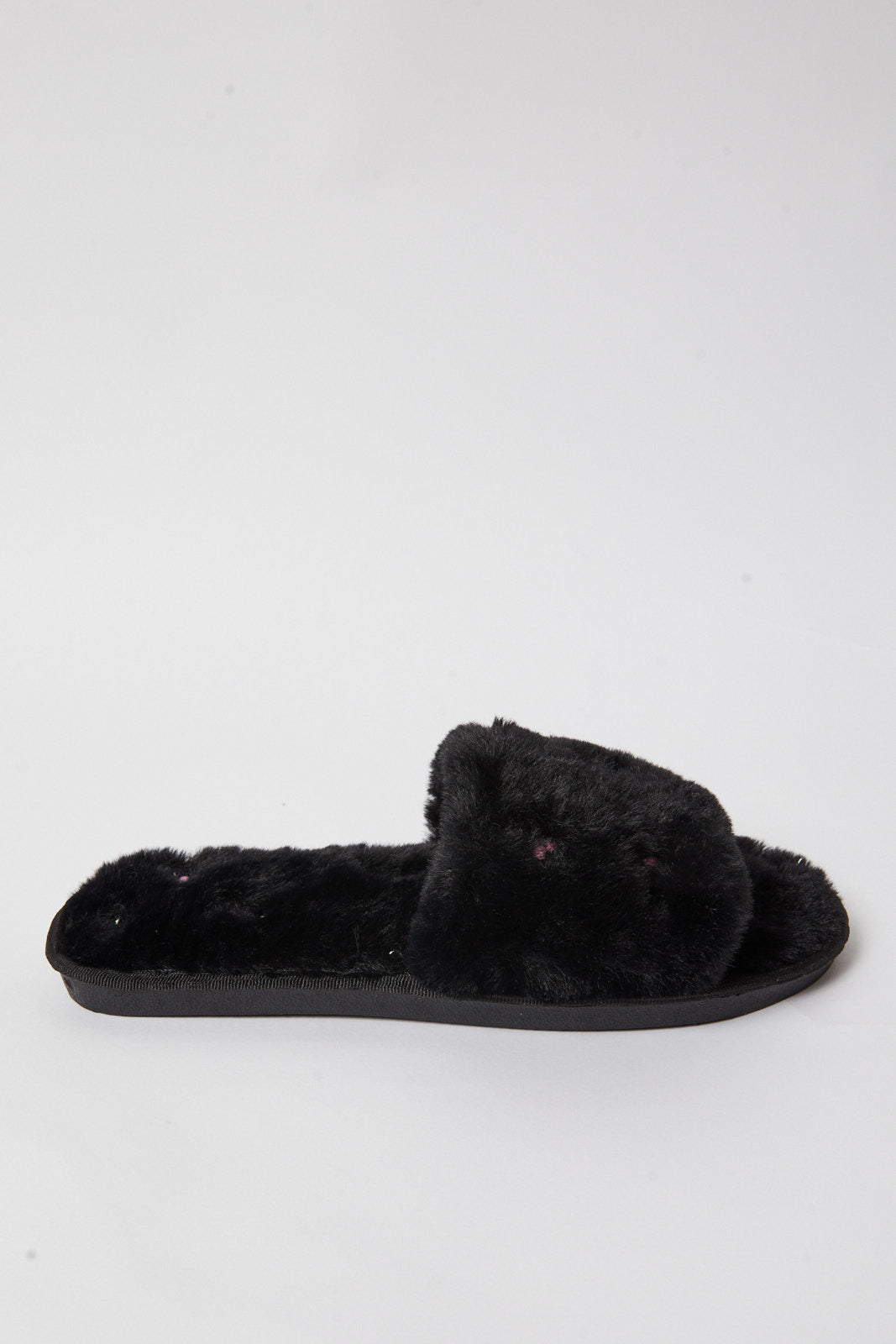 Redtag-Black-Embroidered-Slipper-Category:Shoes,-Colour:Black,-Deals:New-In,-Filter:Women's-Footwear,-N/A,-New-In-Women-FOO,-Non-Sale,-S23B,-Section:Women,-Women-Slippers-Women's-