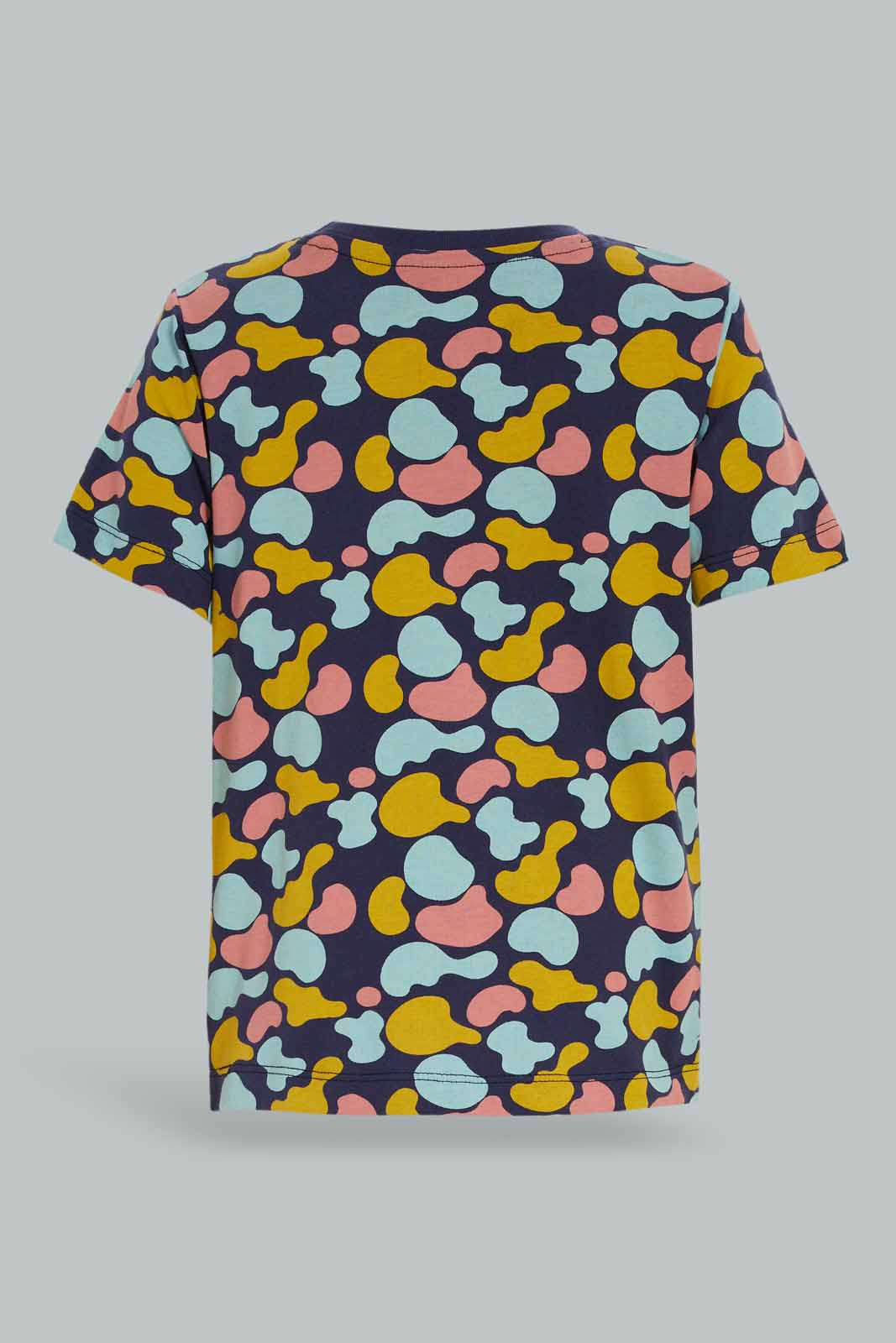 Redtag-Boys-Blue-Aop-Tshirt-And-Mustard-Short-2-Pack-Pj-Set-Category:Pyjama-Sets,-Colour:Blue,-Deals:New-In,-Dept:Boys,-Filter:Infant-Boys-(3-to-24-Mths),-INB-Pyjama-Sets,-New-In-INB-APL,-Non-Sale,-S23A,-Section:Boys-(0-to-14Yrs)-Infant-Boys-3 to 24 Months