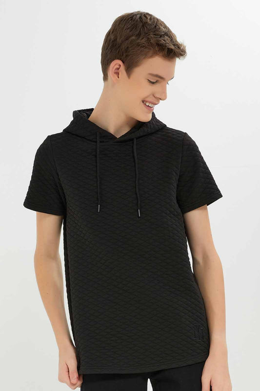 Redtag-Boys-Black-Jacquard-Sweatshirt-BSR-Sweatshirts,-Category:Sweatshirts,-Colour:Black,-Deals:New-In,-Dept:Boys,-Filter:Senior-Boys-(8-to-14-Yrs),-New-In-BSR-APL,-Non-Sale,-S23A,-Section:Boys-(0-to-14Yrs)-Senior-Boys-9 to 14 Years