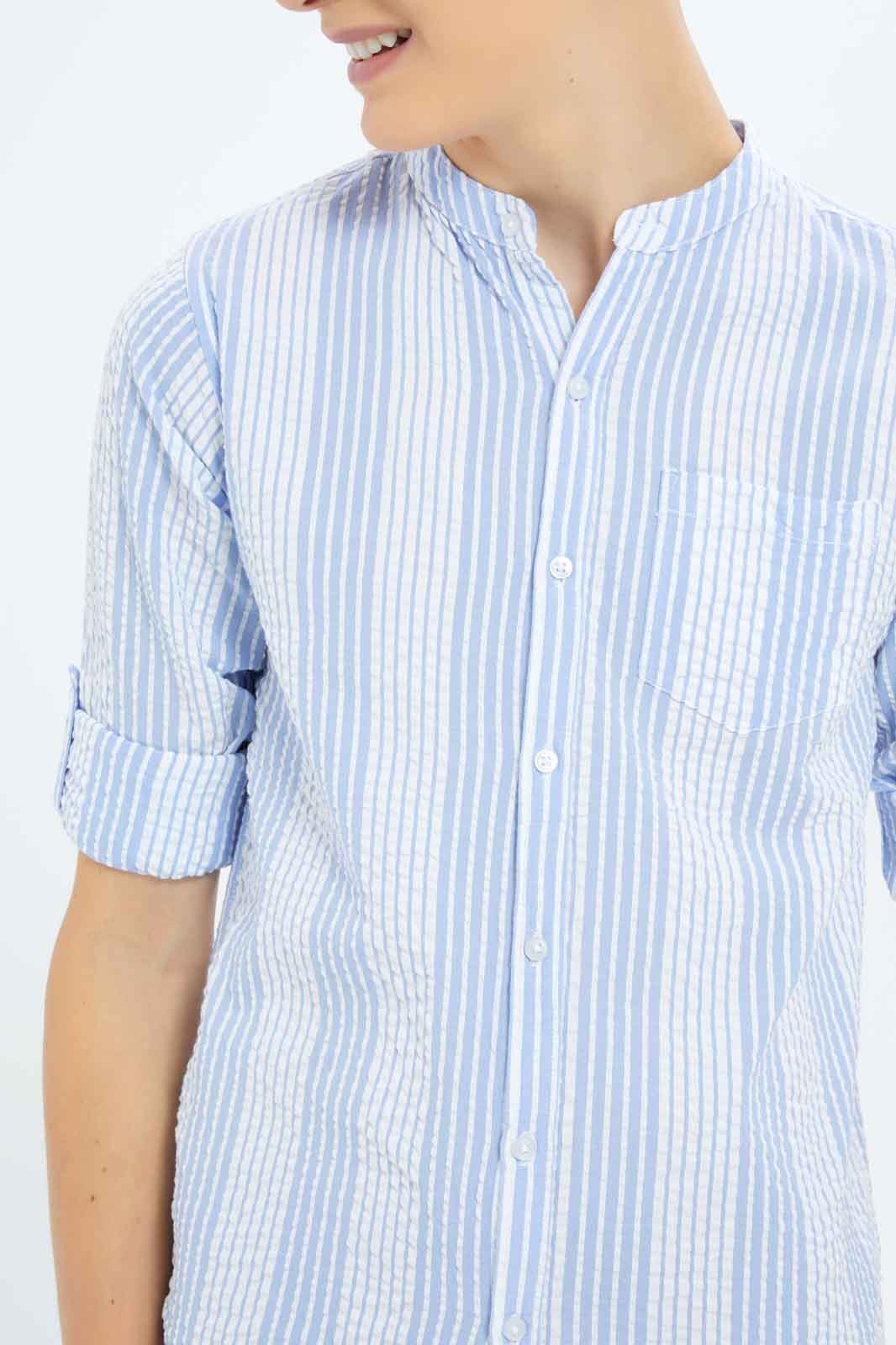 Redtag-Boys-Blue-Stripe-Casual-Shirt-BSR-Shirts,-Category:Shirts,-Colour:Blue,-Deals:New-In,-Dept:Boys,-Filter:Senior-Boys-(8-to-14-Yrs),-New-In-BSR-APL,-Non-Sale,-S23A,-Section:Boys-(0-to-14Yrs)-Senior-Boys-9 to 14 Years