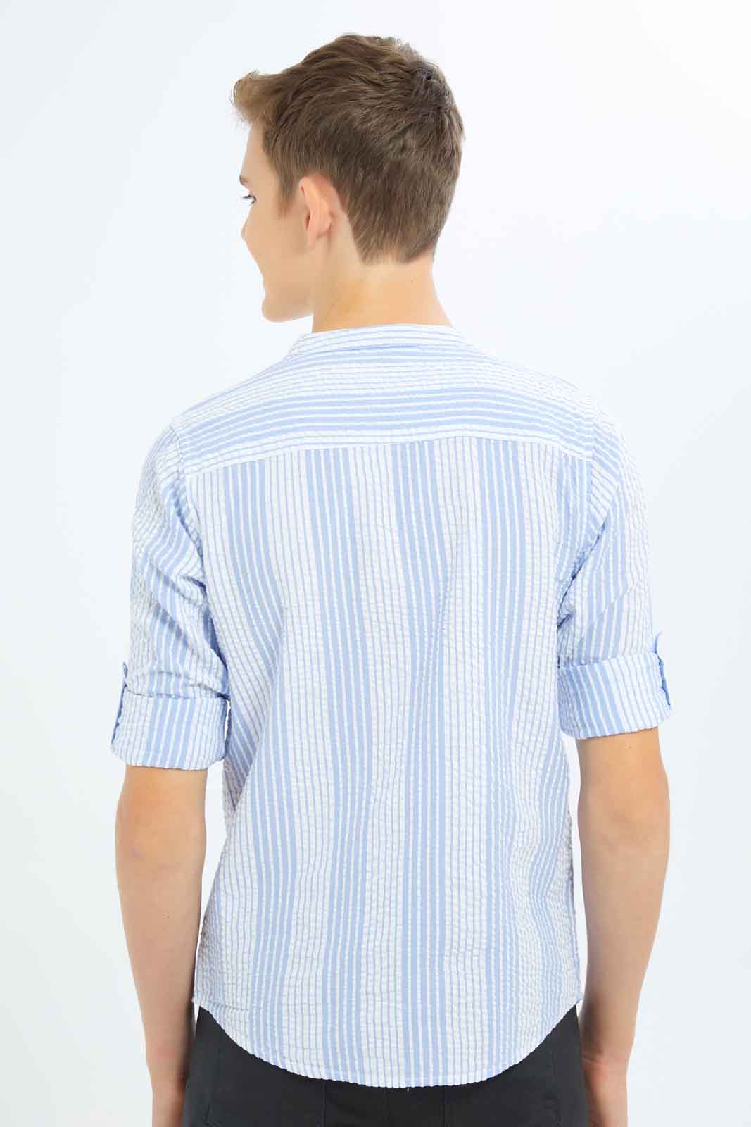 Redtag-Boys-Blue-Stripe-Casual-Shirt-BSR-Shirts,-Category:Shirts,-Colour:Blue,-Deals:New-In,-Dept:Boys,-Filter:Senior-Boys-(8-to-14-Yrs),-New-In-BSR-APL,-Non-Sale,-S23A,-Section:Boys-(0-to-14Yrs)-Senior-Boys-9 to 14 Years