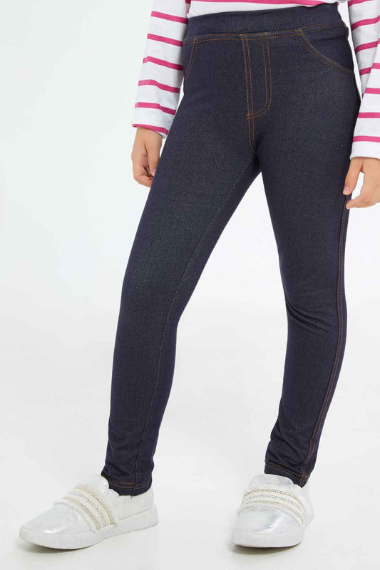 Redtag-Girls-Blue-Jeggings-Category:Jeggings,-Colour:Blue,-Deals:New-In,-Dept:Girls,-Filter:Girls-(2-to-8-Yrs),-GIR-Jeggings,-New-In-GIR-APL,-Non-Sale,-S23A,-Section:Girls-(0-to-14Yrs)-Girls-2 to 8 Years