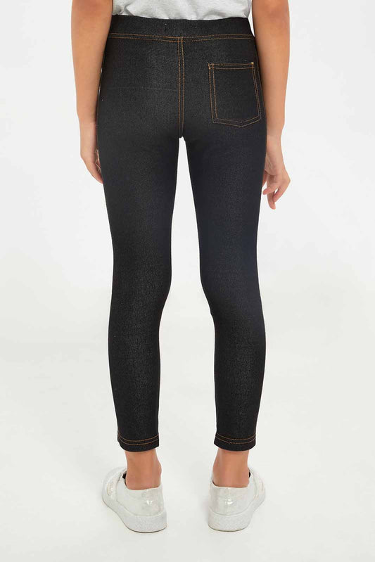 Redtag-Girls-Black-Jeggings-Category:Jeggings,-Colour:Black,-Deals:New-In,-Dept:Girls,-Filter:Girls-(2-to-8-Yrs),-GIR-Jeggings,-New-In-GIR-APL,-Non-Sale,-S23A,-Section:Girls-(0-to-14Yrs)-Girls-2 to 8 Years