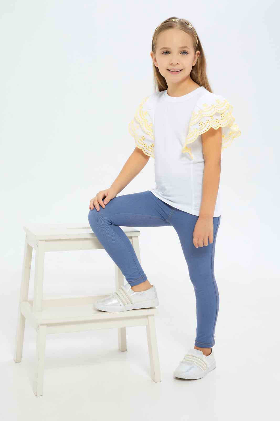 Redtag-Girls-L.-Blue-Jeggings-Category:Jeggings,-Colour:Blue,-Deals:New-In,-Dept:Girls,-Filter:Girls-(2-to-8-Yrs),-GIR-Jeggings,-New-In-GIR-APL,-Non-Sale,-S23A,-Section:Girls-(0-to-14Yrs)-Girls-2 to 8 Years