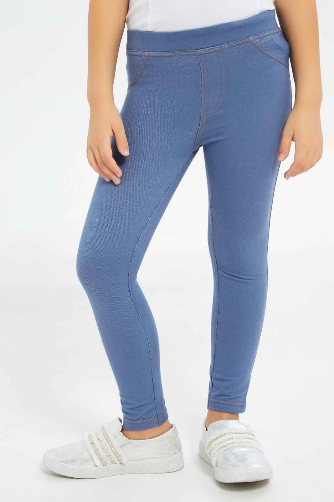 Redtag-Girls-L.-Blue-Jeggings-Category:Jeggings,-Colour:Blue,-Deals:New-In,-Dept:Girls,-Filter:Girls-(2-to-8-Yrs),-GIR-Jeggings,-New-In-GIR-APL,-Non-Sale,-S23A,-Section:Girls-(0-to-14Yrs)-Girls-2 to 8 Years