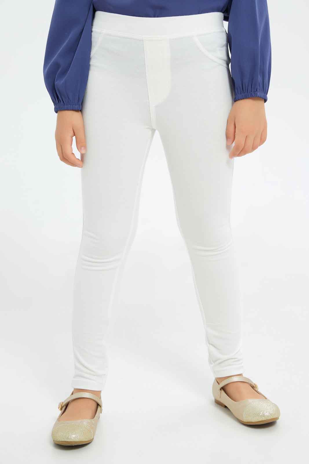 Redtag-Girls-White-Jeggings-Category:Jeggings,-Colour:White,-Deals:New-In,-Dept:Girls,-Filter:Girls-(2-to-8-Yrs),-GIR-Jeggings,-New-In-GIR-APL,-Non-Sale,-S23A,-Section:Girls-(0-to-14Yrs)-Girls-2 to 8 Years