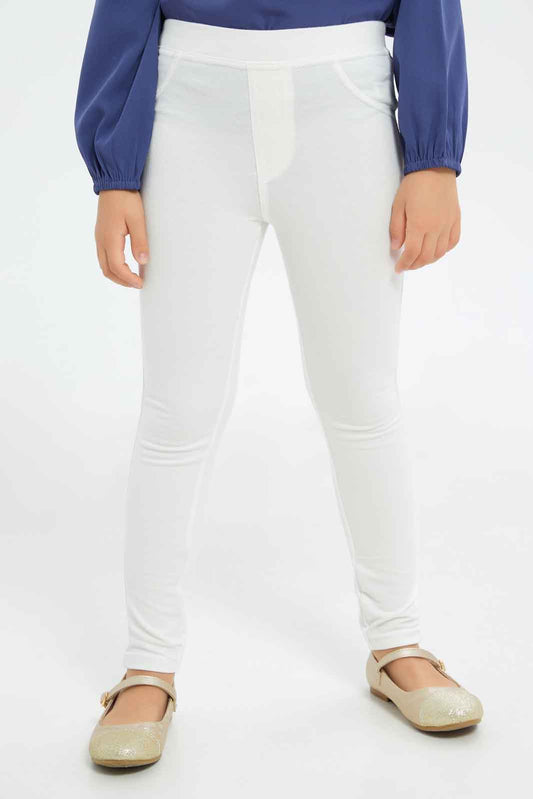 Redtag-Girls-White-Jeggings-Category:Jeggings,-Colour:White,-Deals:New-In,-Dept:Girls,-Filter:Girls-(2-to-8-Yrs),-GIR-Jeggings,-New-In-GIR-APL,-Non-Sale,-S23A,-Section:Girls-(0-to-14Yrs)-Girls-2 to 8 Years