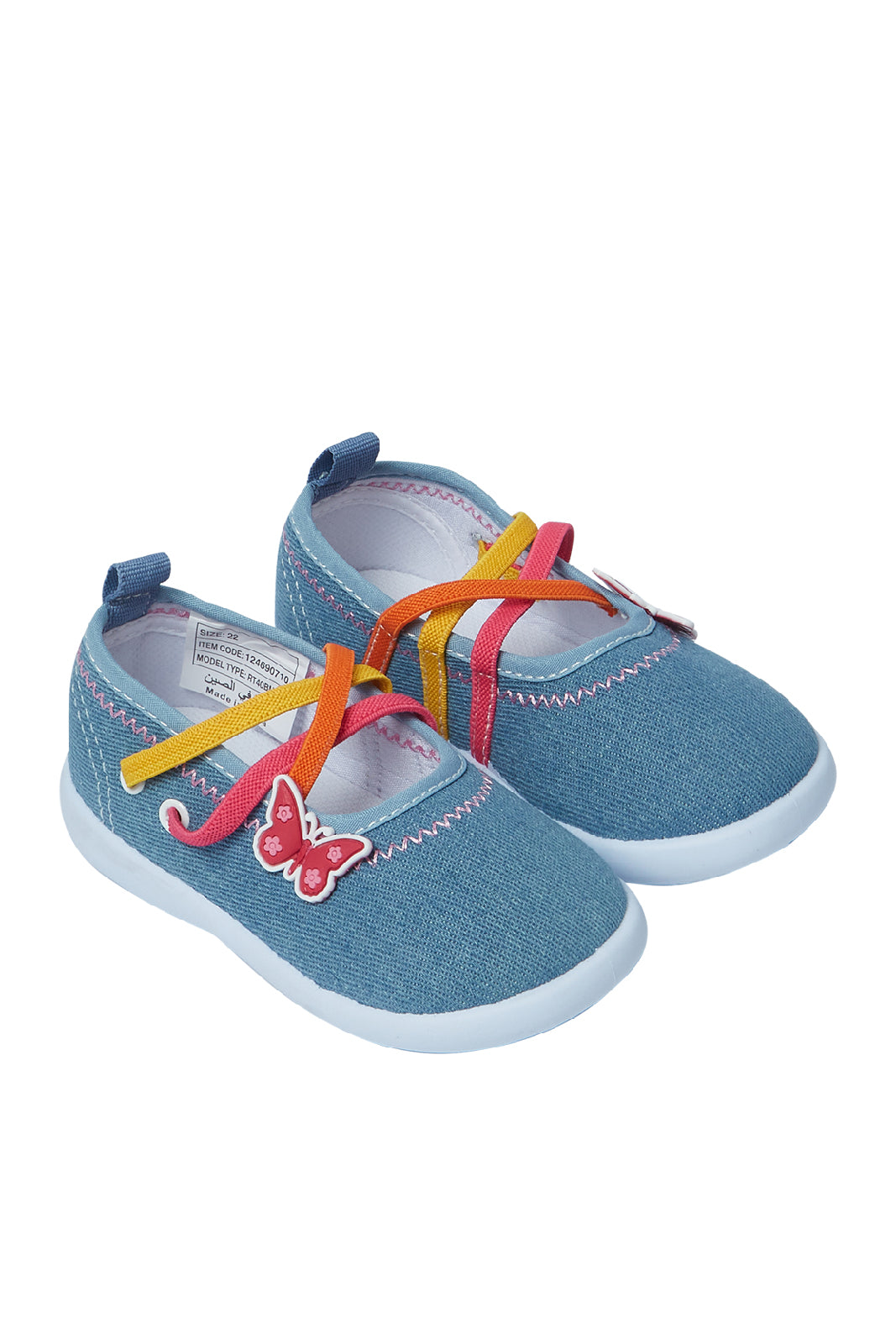 Redtag-Denim-Butterfly-Trim-Pump
(Repeat)-Category:Shoes,-CHR,-Colour:Denim,-Deals:New-In,-Filter:Girls-Footwear-(1-to-3-Yrs),-ING-Trainers,-New-In-ING-FOO,-Non-Sale,-S23A,-Section:Girls-(0-to-14Yrs)-Infant-Girls-1 to 3 Years