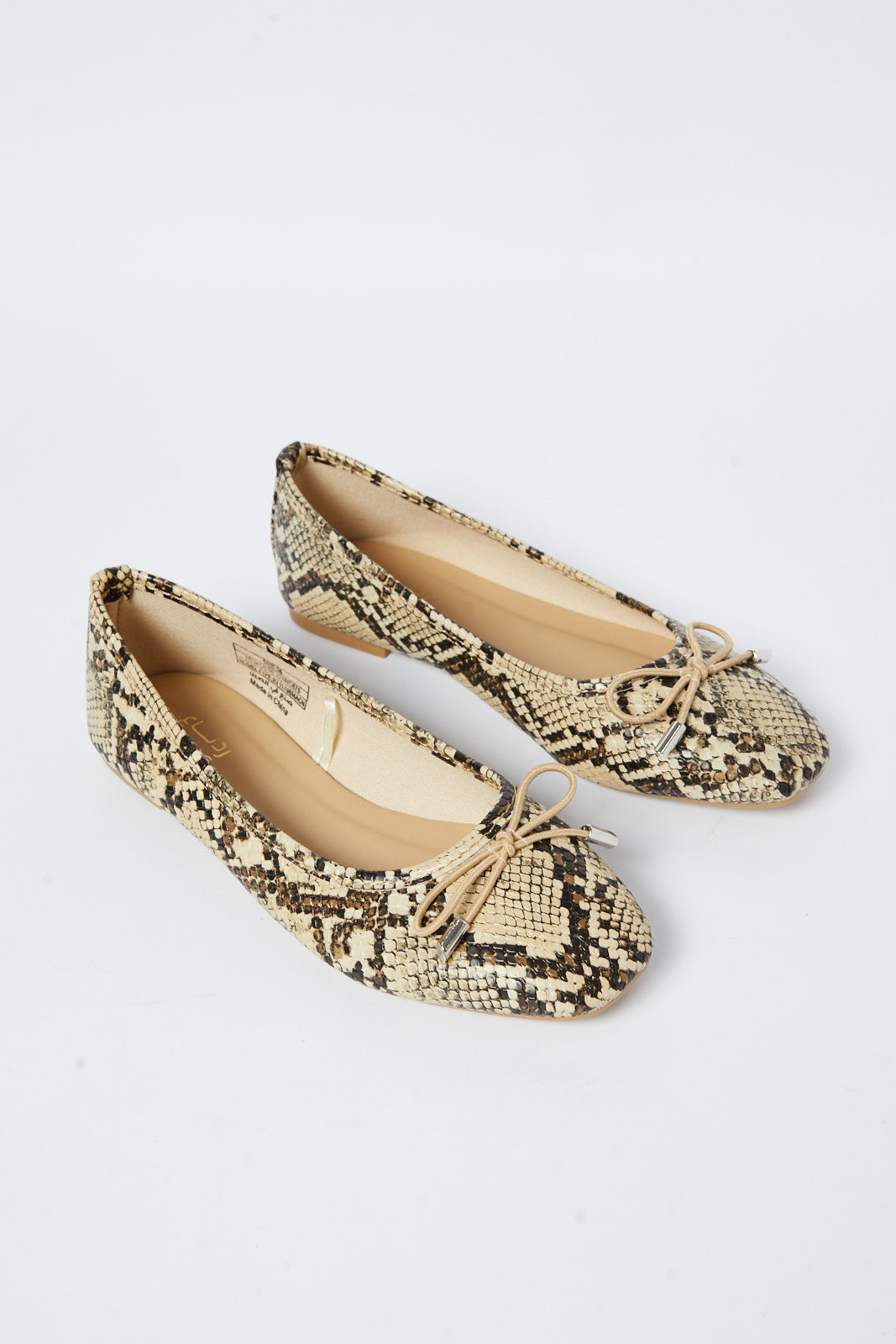 Redtag-Natural-Snakeskin-Ballerina-Category:Shoes,-Colour:Beige,-Deals:New-In,-Filter:Women's-Footwear,-N/A,-New-In-Women-FOO,-Non-Sale,-S23A,-Section:Women,-Women-Shoes-Women's-