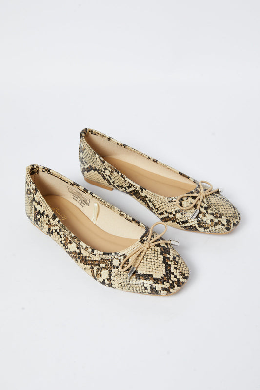 Redtag-Natural-Snakeskin-Ballerina-Category:Shoes,-Colour:Beige,-Deals:New-In,-Filter:Women's-Footwear,-N/A,-New-In-Women-FOO,-Non-Sale,-S23A,-Section:Women,-Women-Shoes-Women's-