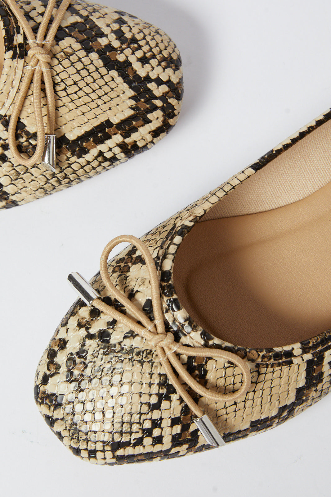 Redtag-Natural-Snakeskin-Ballerina-Category:Shoes,-Colour:Beige,-Deals:New-In,-Filter:Women's-Footwear,-N/A,-New-In-Women-FOO,-Non-Sale,-S23A,-Section:Women,-Women-Shoes-Women's-