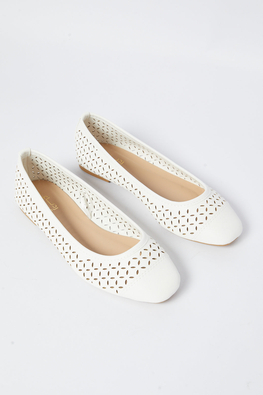 Redtag-White-Cut-Out-Ballerina-Category:Shoes,-Colour:White,-Deals:New-In,-Filter:Women's-Footwear,-N/A,-New-In-Women-FOO,-Non-Sale,-S23A,-Section:Women,-Women-Shoes-Women's-