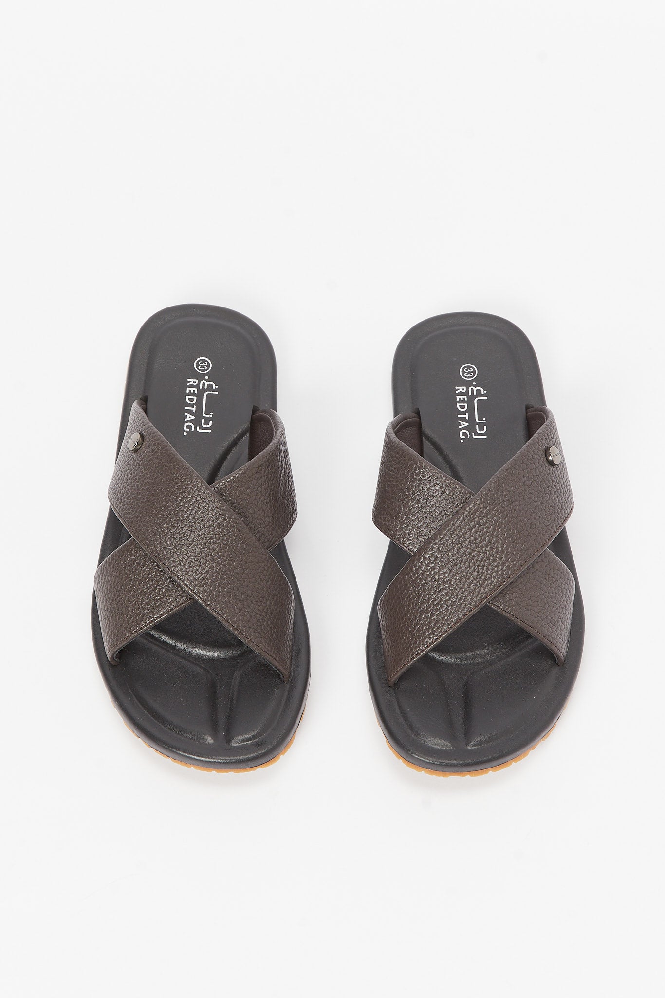 Redtag-Brown-Criss-Cross-Slide-Sandal-BSR-Sandals,-Category:Shoes,-Colour:Brown,-Deals:New-In,-Filter:Boys-Footwear-(5-to-14-Yrs),-New-In-BSR-FOO,-Non-Sale,-RMD,-S23B,-Section:Boys-(0-to-14Yrs)-Senior-Boys-5 to 14 Years
