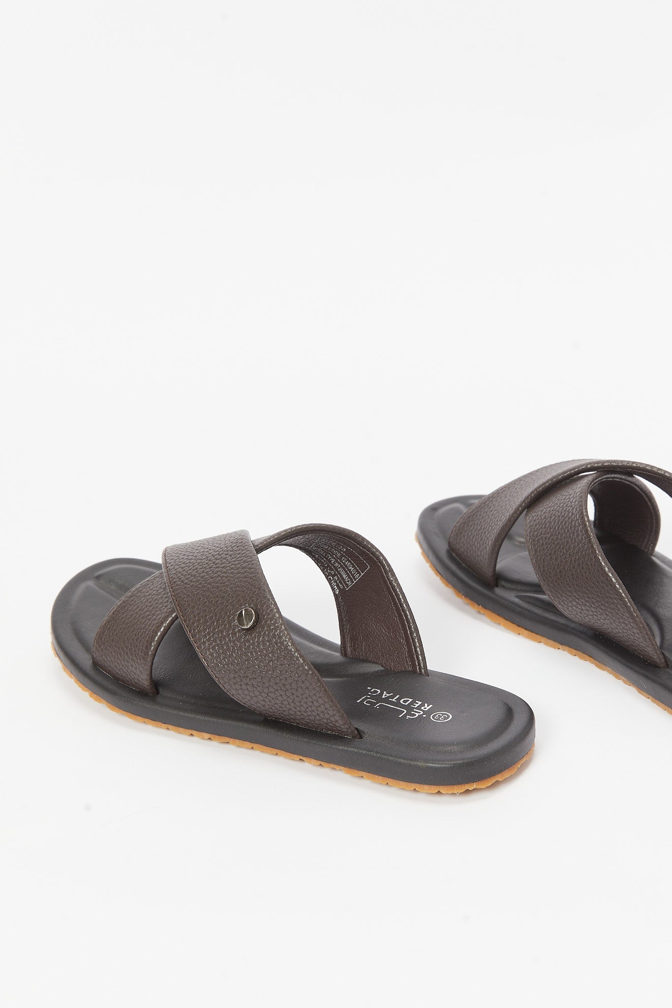 Redtag-Brown-Criss-Cross-Slide-Sandal-BSR-Sandals,-Category:Shoes,-Colour:Brown,-Deals:New-In,-Filter:Boys-Footwear-(5-to-14-Yrs),-New-In-BSR-FOO,-Non-Sale,-RMD,-S23B,-Section:Boys-(0-to-14Yrs)-Senior-Boys-5 to 14 Years