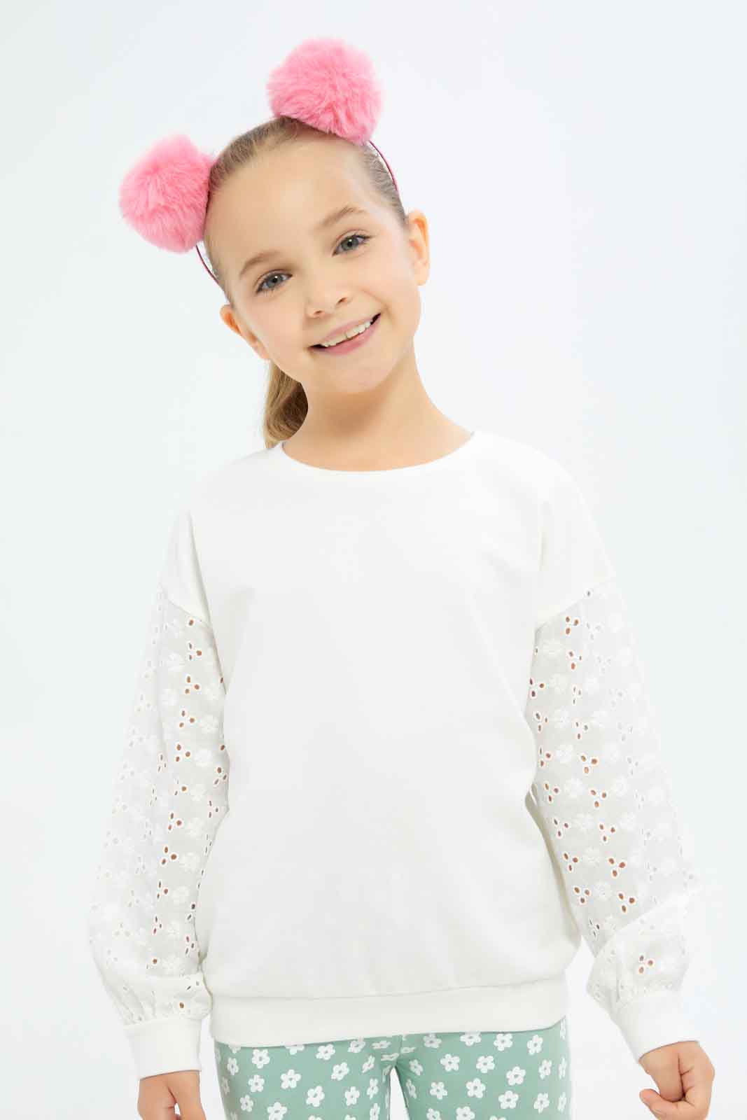 Redtag-Girls-Cream-Terry-Top-With-Printed-Legging-Category:Sets,-Colour:Cream,-Deals:New-In,-Dept:Girls,-Filter:Girls-(2-to-8-Yrs),-GIR-Sets,-New-In-GIR-APL,-Non-Sale,-S23A,-Section:Girls-(0-to-14Yrs)-Girls-2 to 8 Years