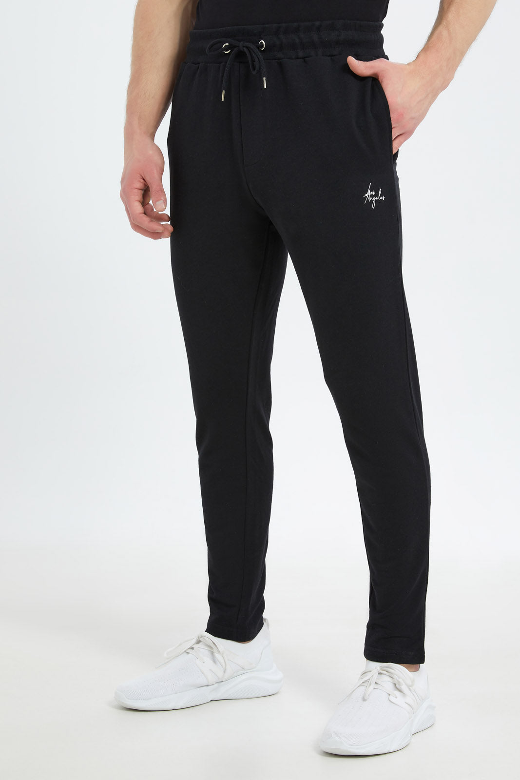 Redtag-Men-Black-Singature-Sweatpants-Category:Joggers,-Colour:Black,-Deals:New-In,-Dept:Menswear,-Filter:Men's-Clothing,-Men-Joggers,-New-In-Men-APL,-Non-Sale,-S23B,-Section:Men-Men's-