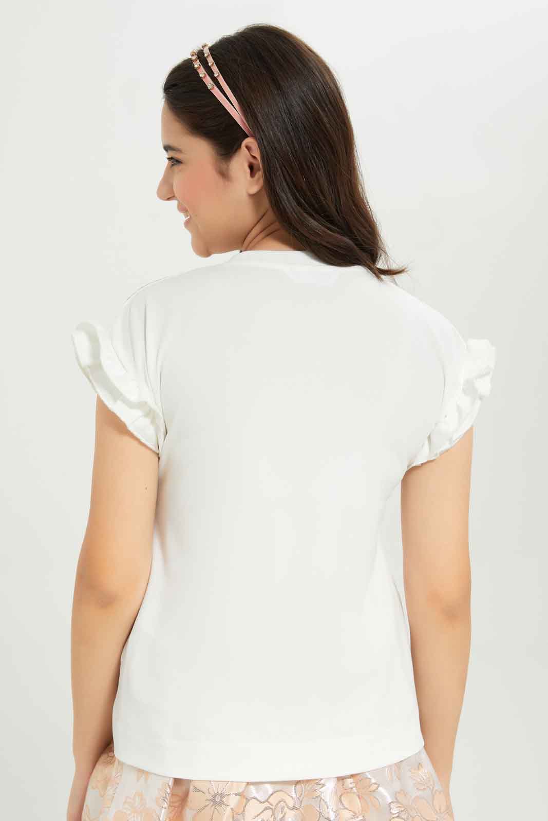 Redtag-Girls-White-Embellish-Top-Category:Blouses,-Colour:White,-Deals:New-In,-Dept:Girls,-EXE,-Filter:Senior-Girls-(8-to-14-Yrs),-GSR-Blouses,-New-In-GSR-APL,-Non-Sale,-S23B,-Section:Girls-(0-to-14Yrs)-Senior-Girls-9 to 14 Years
