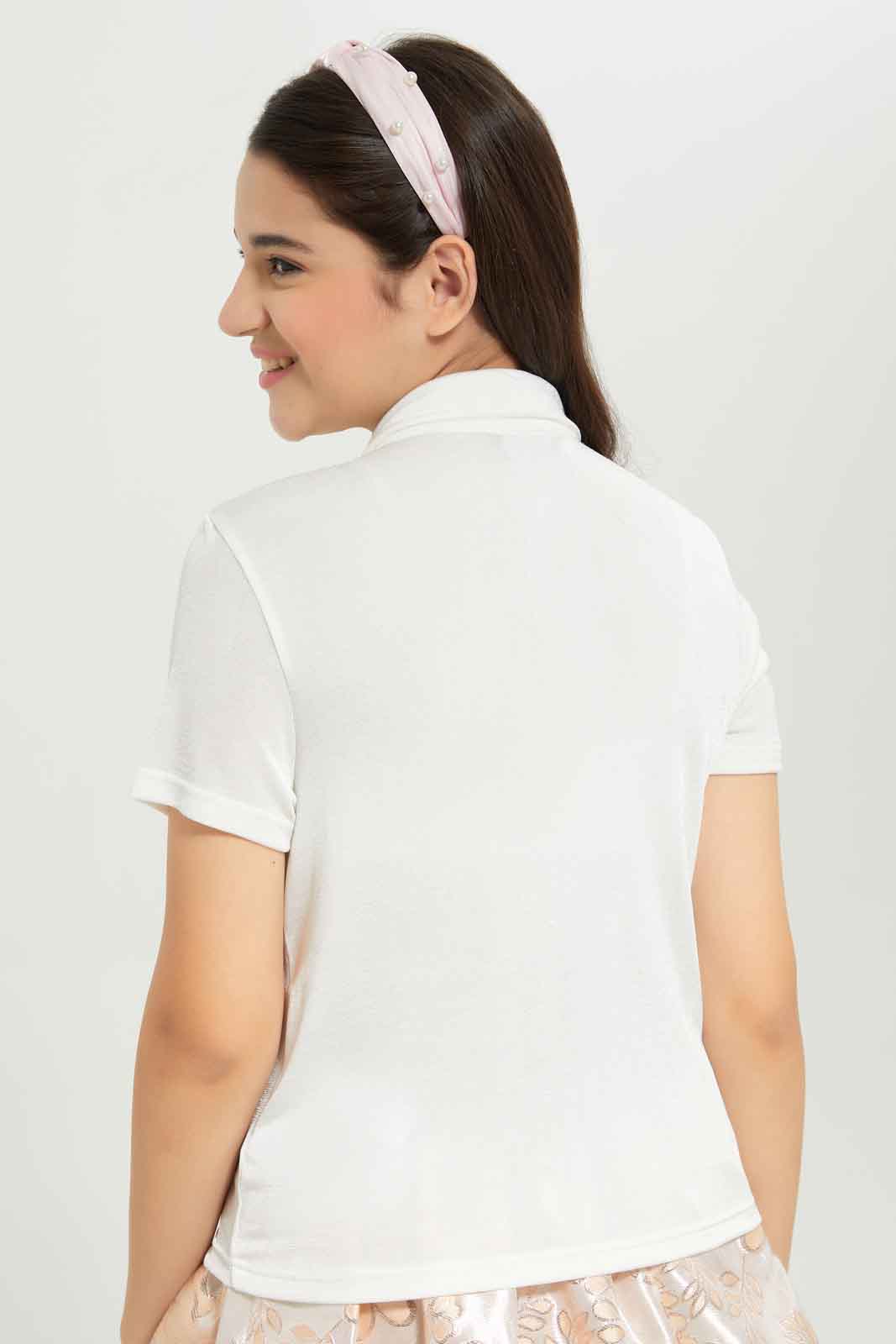 Redtag-Girls-White-Knitted-Shirt-Category:Blouses,-Colour:White,-Deals:New-In,-Dept:Girls,-EXE,-Filter:Senior-Girls-(8-to-14-Yrs),-GSR-Blouses,-New-In-GSR-APL,-Non-Sale,-S23B,-Section:Girls-(0-to-14Yrs)-Senior-Girls-9 to 14 Years