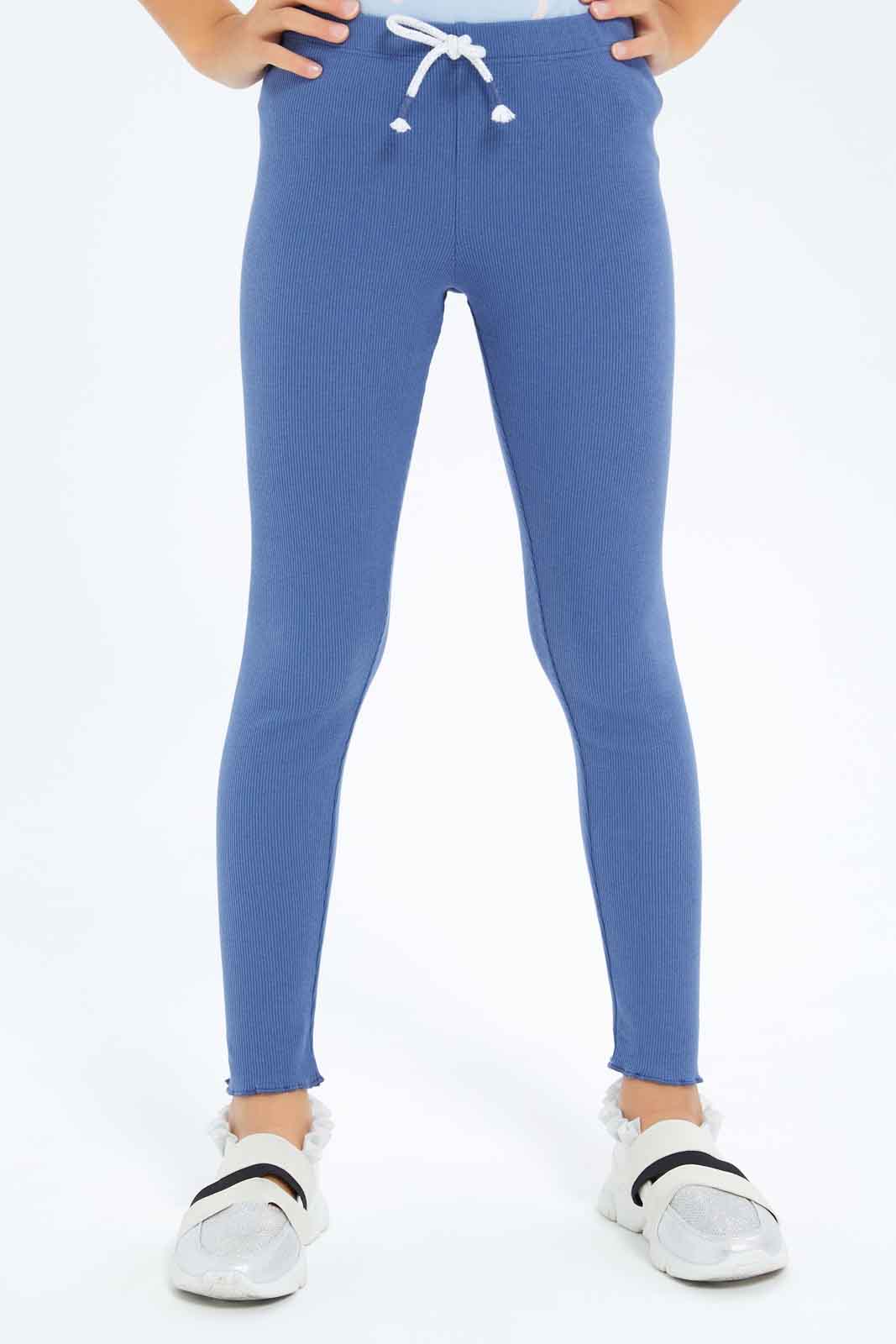 Redtag-Girls-Blue-Rib-Leggings-Category:Leggings,-Colour:Blue,-Deals:New-In,-Dept:Girls,-Filter:Girls-(2-to-8-Yrs),-GIR-Leggings,-New-In-GIR-APL,-Non-Sale,-S23A,-Section:Girls-(0-to-14Yrs),-TBL-Girls-2 to 8 Years