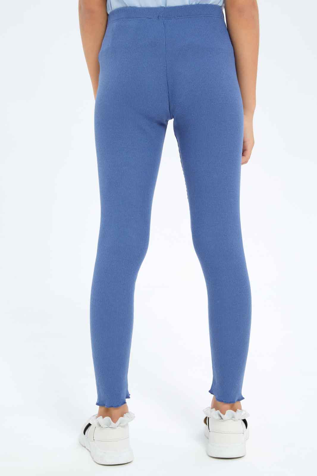Redtag-Girls-Blue-Rib-Leggings-Category:Leggings,-Colour:Blue,-Deals:New-In,-Dept:Girls,-Filter:Girls-(2-to-8-Yrs),-GIR-Leggings,-New-In-GIR-APL,-Non-Sale,-S23A,-Section:Girls-(0-to-14Yrs),-TBL-Girls-2 to 8 Years