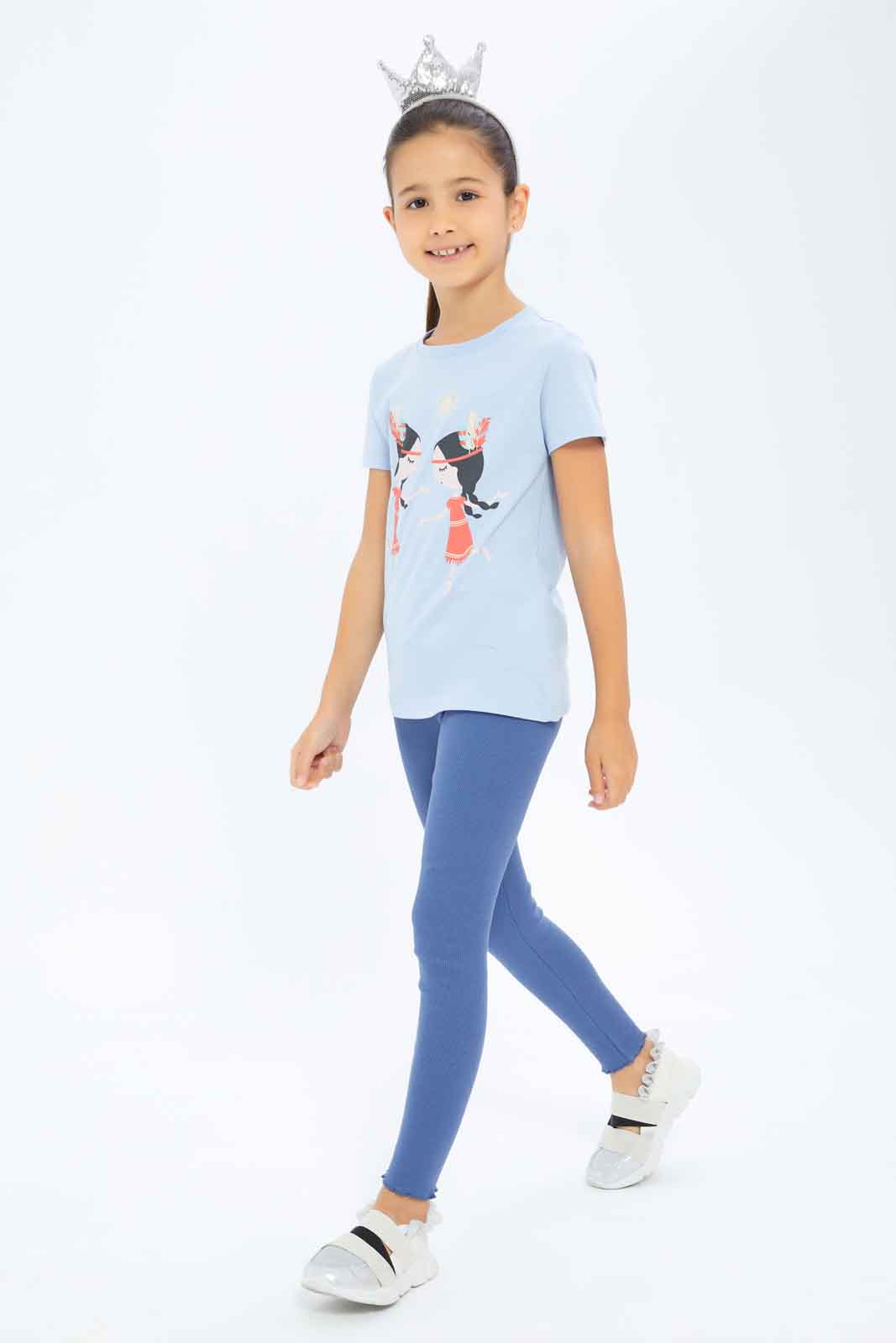 Redtag-Girls-Blue-Rib-Leggings-Category:Leggings,-Colour:Blue,-Deals:New-In,-Dept:Girls,-Filter:Girls-(2-to-8-Yrs),-GIR-Leggings,-New-In-GIR-APL,-Non-Sale,-S23A,-Section:Girls-(0-to-14Yrs),-TBL-Girls-2 to 8 Years