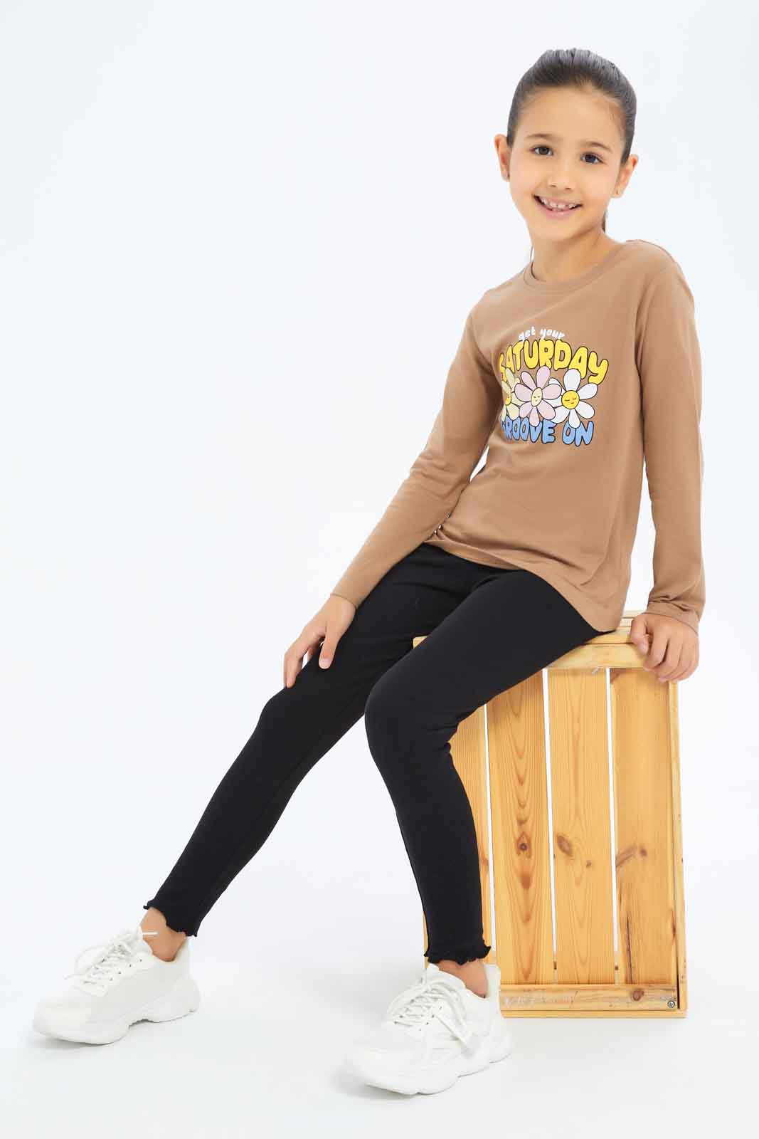 Redtag-Girls-Black-Rib-Leggings-Category:Leggings,-Colour:Black,-Deals:New-In,-Dept:Girls,-Filter:Girls-(2-to-8-Yrs),-GIR-Leggings,-New-In-GIR-APL,-Non-Sale,-S23A,-Section:Girls-(0-to-14Yrs),-TBL-Girls-2 to 8 Years