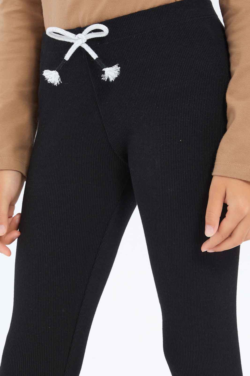 Redtag-Girls-Black-Rib-Leggings-Category:Leggings,-Colour:Black,-Deals:New-In,-Dept:Girls,-Filter:Girls-(2-to-8-Yrs),-GIR-Leggings,-New-In-GIR-APL,-Non-Sale,-S23A,-Section:Girls-(0-to-14Yrs),-TBL-Girls-2 to 8 Years