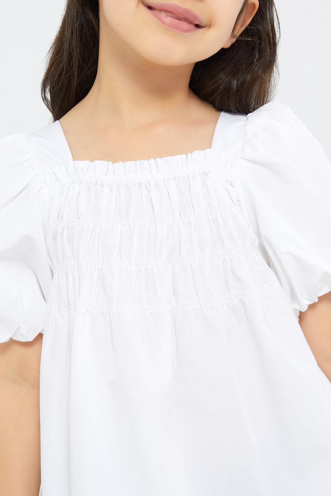 Redtag-Girls-Poplin-Puff-Sleeve-Blouse-White-Category:Blouses,-Colour:White,-Deals:New-In,-Dept:Girls,-Filter:Girls-(2-to-8-Yrs),-GIR-Blouses,-H1:KWR,-H2:GIR,-H3:BLO,-H4:CBL,-New-In-GIR-APL,-Non-Sale,-S23B,-Season:S23B,-Section:Girls-(0-to-14Yrs)-Girls-2 to 8 Years