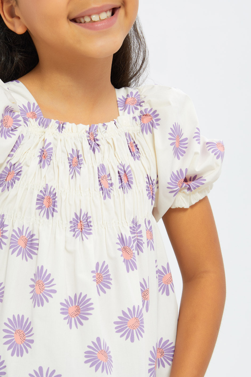Redtag-Girls-Poplin-Puff-Sleeve-Blouse-Peach-Floral-Category:Blouses,-Colour:Apricot,-Deals:2-FOR-89,-Deals:2-FOR-90,-Deals:New-In,-Dept:Girls,-Filter:Girls-(2-to-8-Yrs),-GIR-Blouses,-H1:KWR,-H2:GIR,-H3:BLO,-H4:CBL,-New-In-GIR-APL,-Non-Sale,-S23B,-Season:S23B,-Section:Girls-(0-to-14Yrs)-Girls-2 to 8 Years