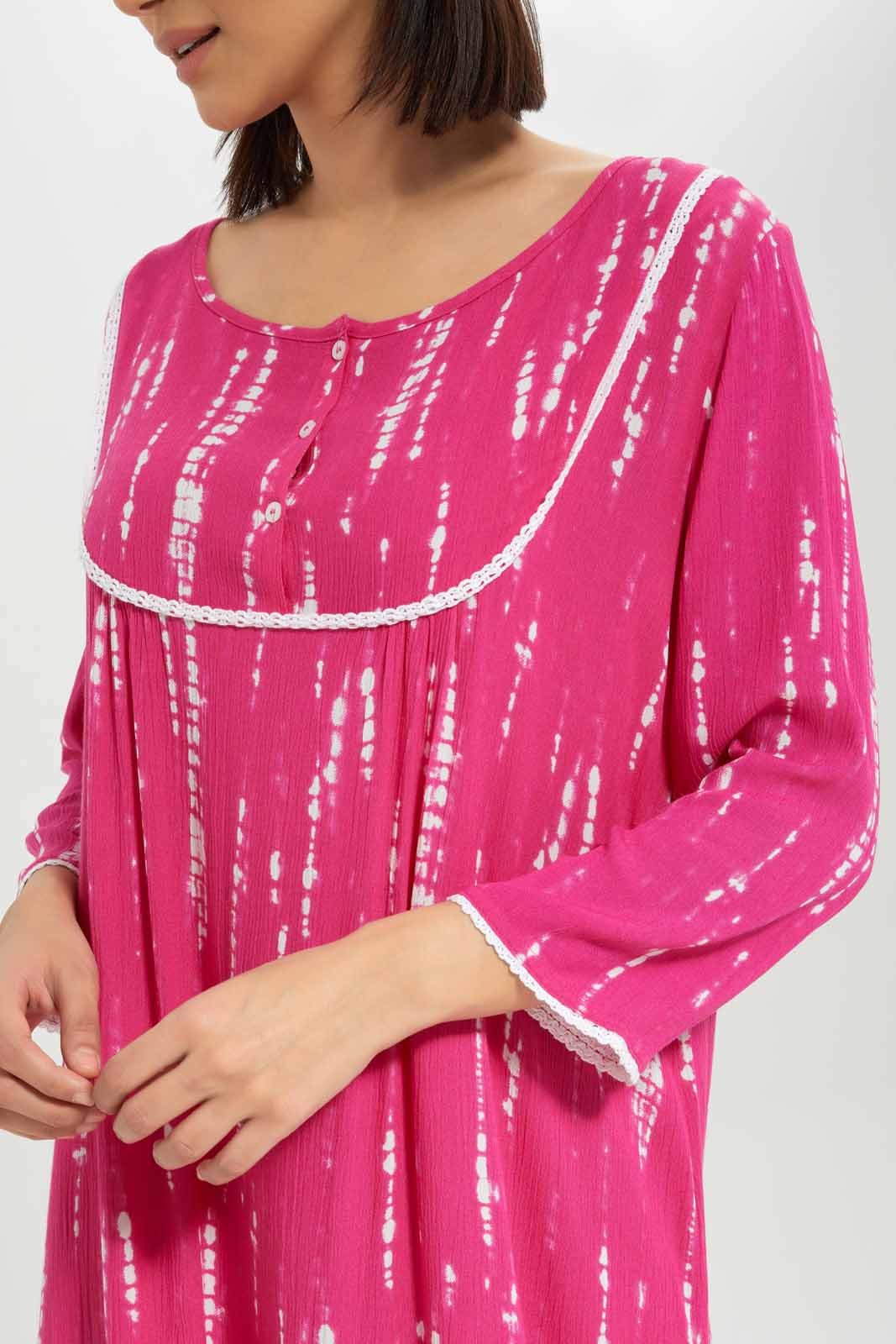 Redtag-Women-Pink-Longsleeve-Nightgown-Category:Nightgowns,-Colour:Apricot,-Deals:New-In,-Dept:Ladieswear,-Filter:Women's-Clothing,-New-In-Women-APL,-Non-Sale,-S23A,-Section:Women,-Women-Nightgowns--