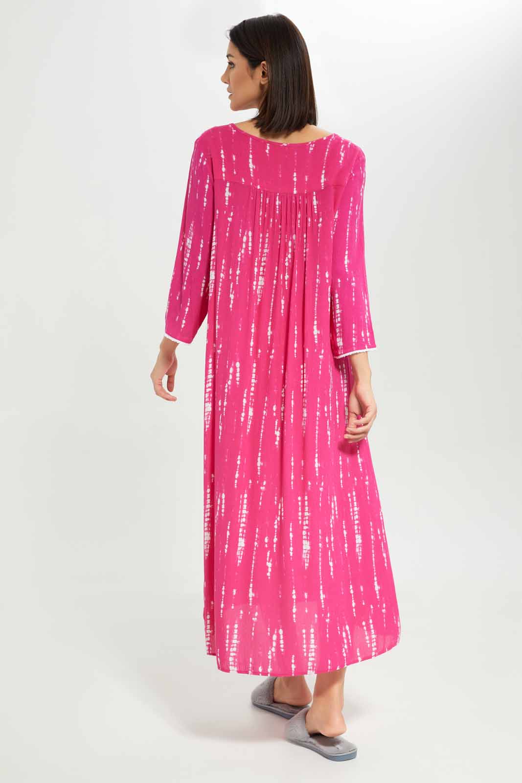 Redtag-Women-Pink-Longsleeve-Nightgown-Category:Nightgowns,-Colour:Apricot,-Deals:New-In,-Dept:Ladieswear,-Filter:Women's-Clothing,-New-In-Women-APL,-Non-Sale,-S23A,-Section:Women,-Women-Nightgowns--