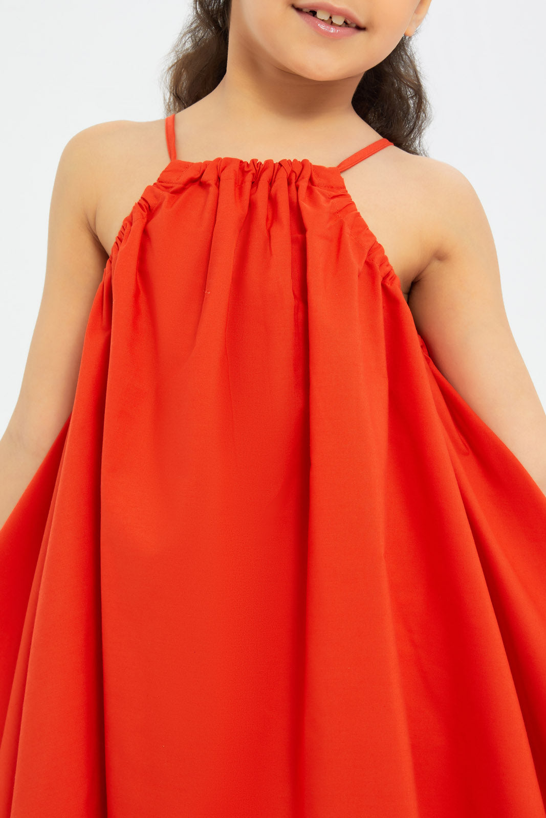 Redtag-Girls-Halter-Poplin-Dress-Red-Category:Dresses,-Colour:Red,-Deals:New-In,-Dept:Girls,-Filter:Girls-(2-to-8-Yrs),-GIR-Dresses,-H1:KWR,-H2:GIR,-H3:DRS,-H4:CAD,-New-In-GIR-APL,-Non-Sale,-S23B,-Season:S23B,-Section:Girls-(0-to-14Yrs)-Girls-2 to 8 Years