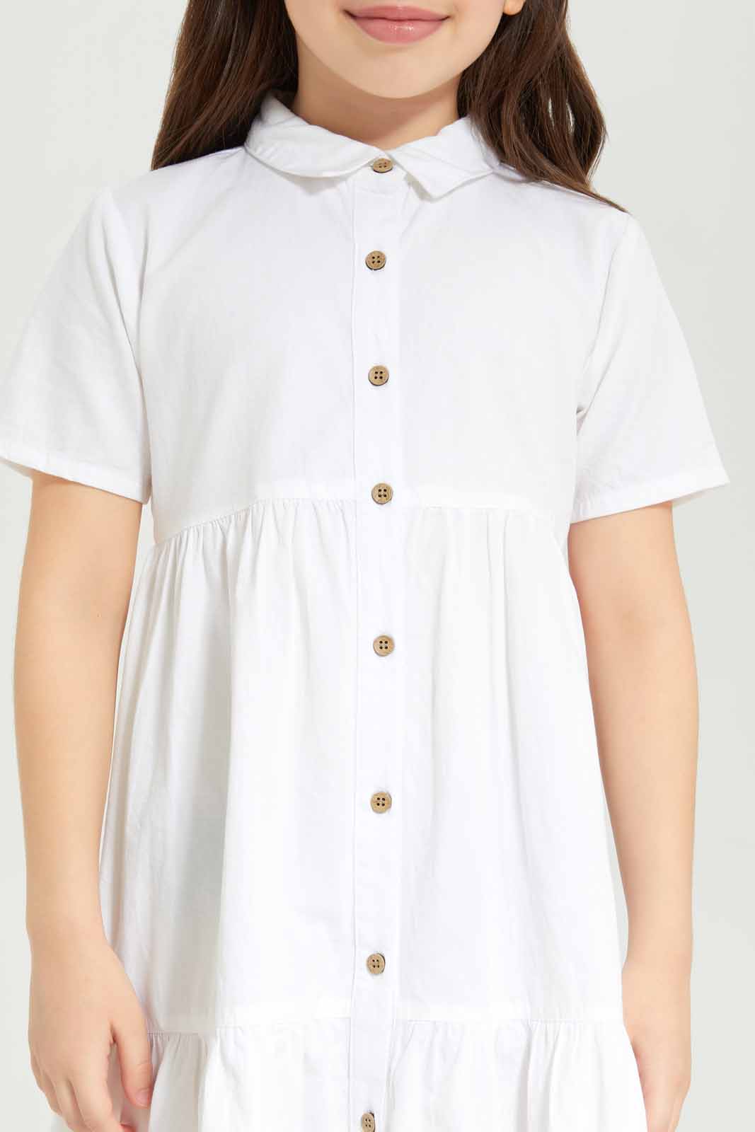 Redtag-Girls-Button-Through-Dress-White-Category:Dresses,-Colour:White,-Deals:New-In,-Dept:Girls,-Filter:Girls-(2-to-8-Yrs),-GIR-Dresses,-New-In-GIR-APL,-Non-Sale,-S23B,-Section:Girls-(0-to-14Yrs)-Girls-